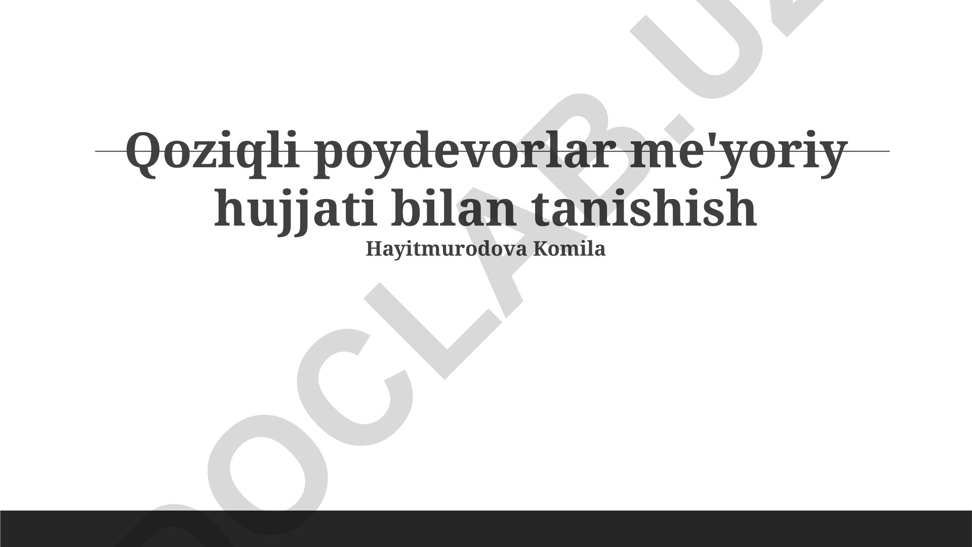 Ustunli poydevorlar me'yoriy hujjati bilan tanishish