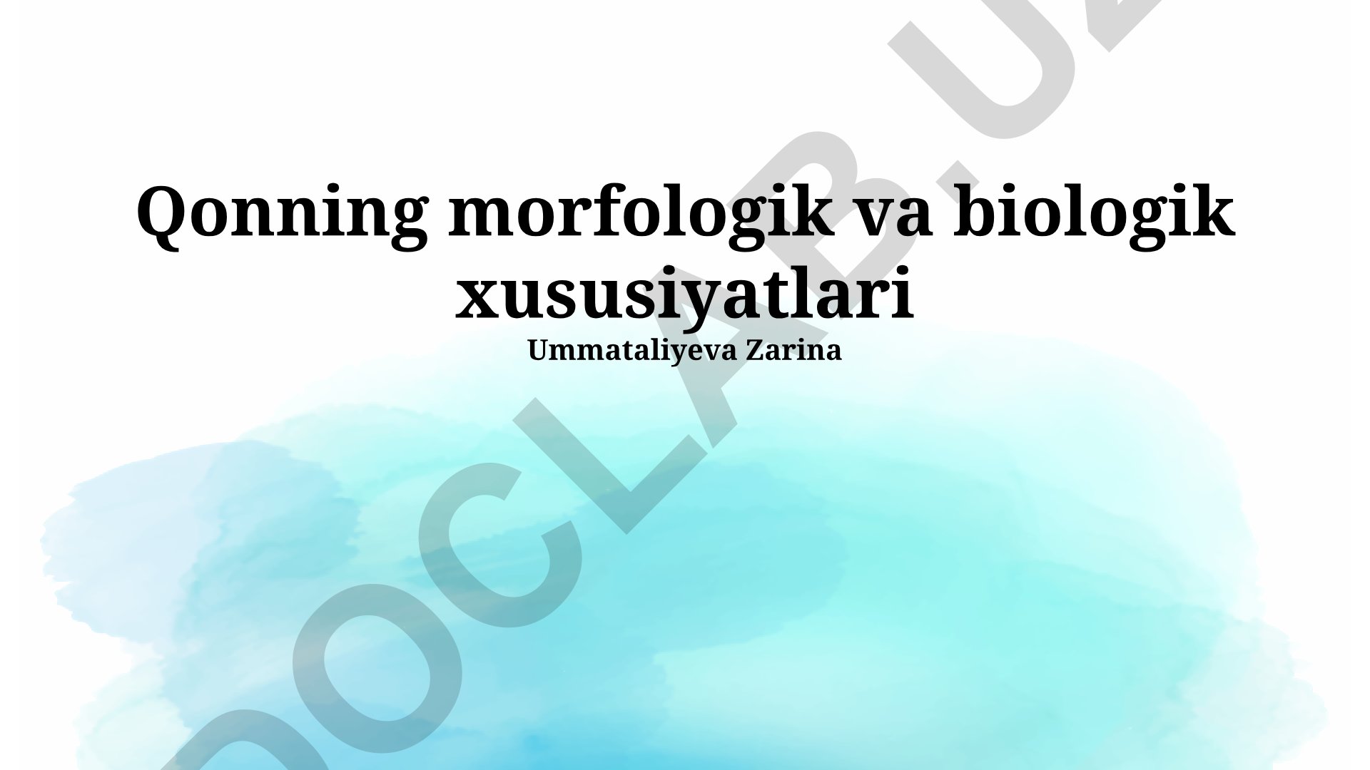 Qonning morfologik va biologik xususiyatlari
