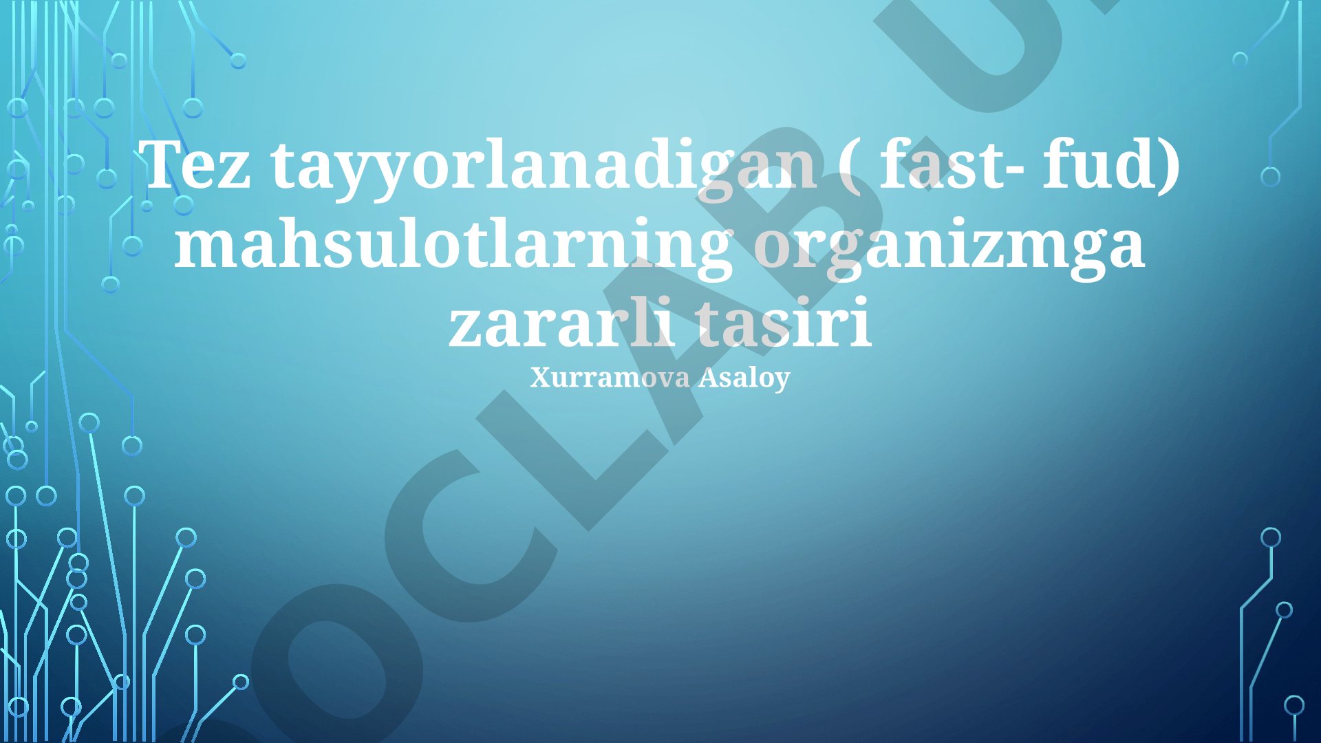 Tez tayyorlanadigan mahsulotlarning organizmga zararli ta'siri