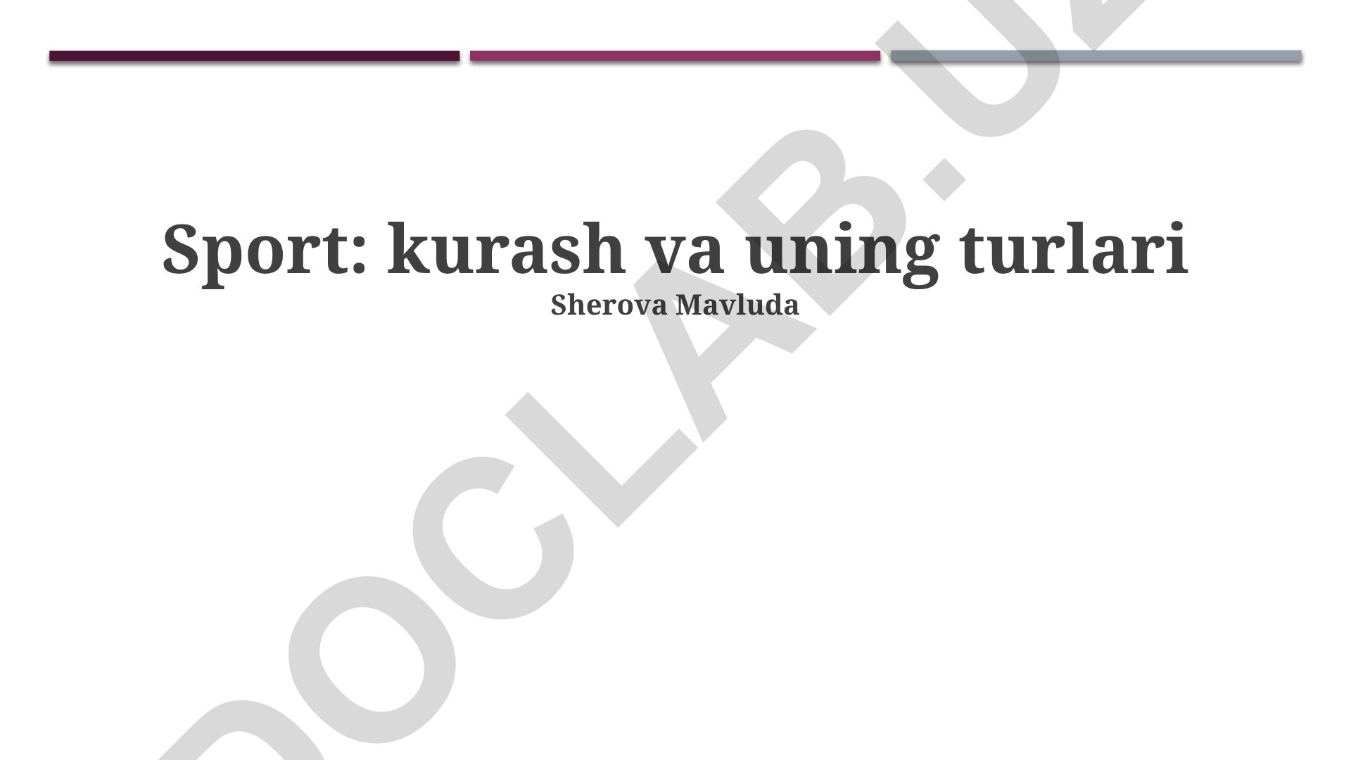Kurash va uning turlari