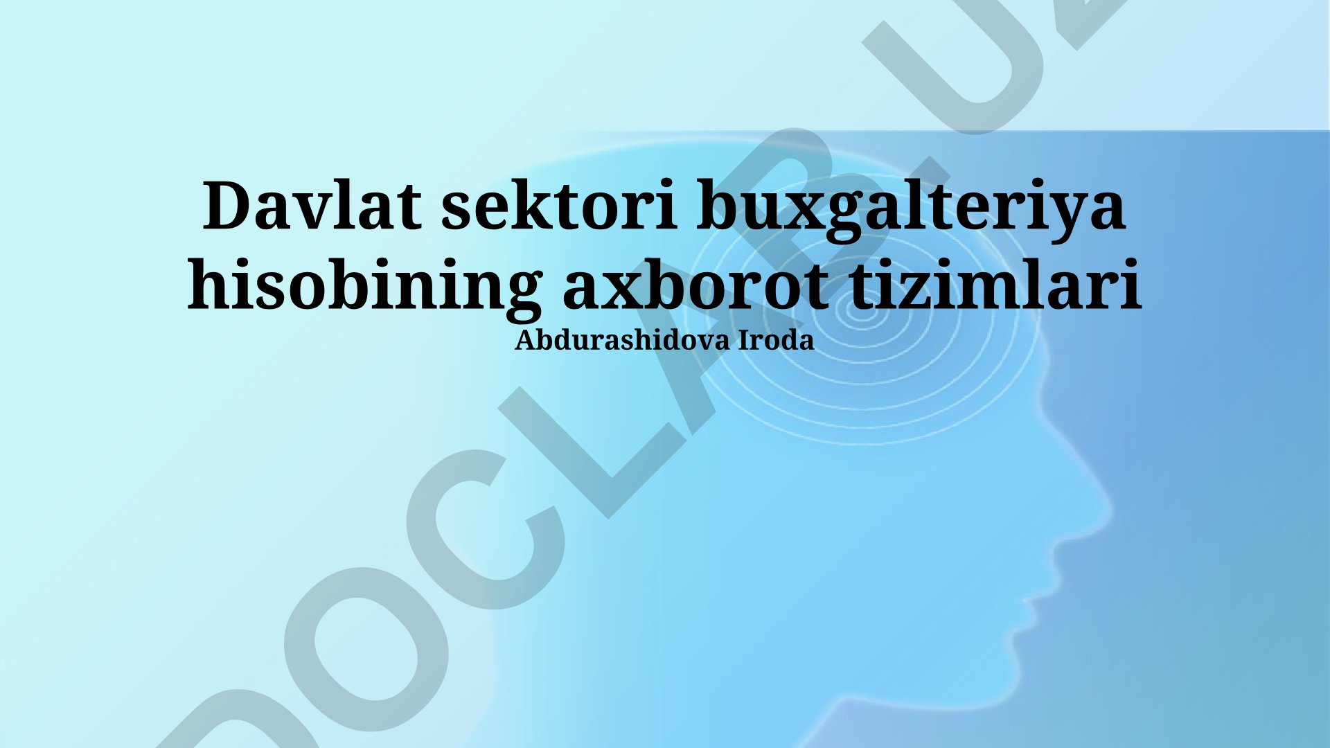 Davlat sektorida buxgalteriya hisobi axborot tizimlari