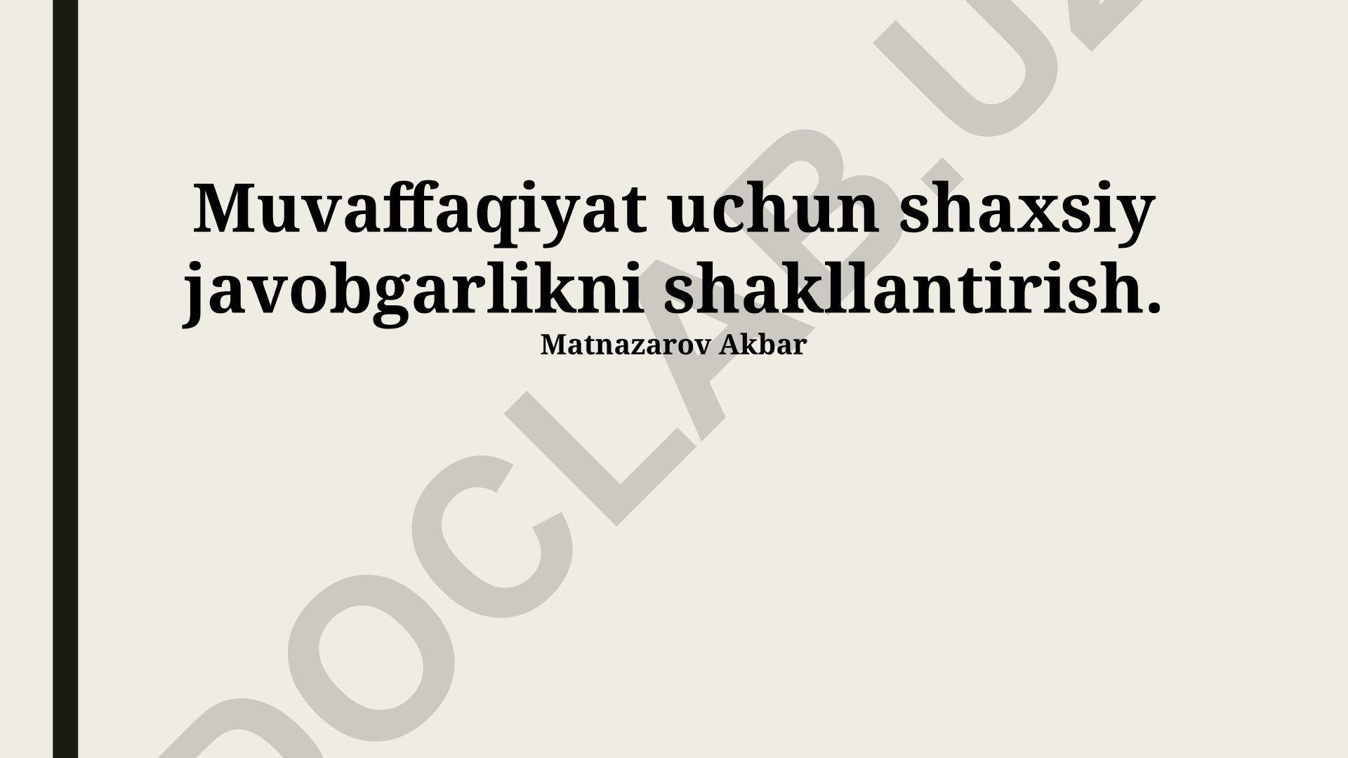 Shaxsiy javobgarlikni shakllantirish va maqsadlarga erishish