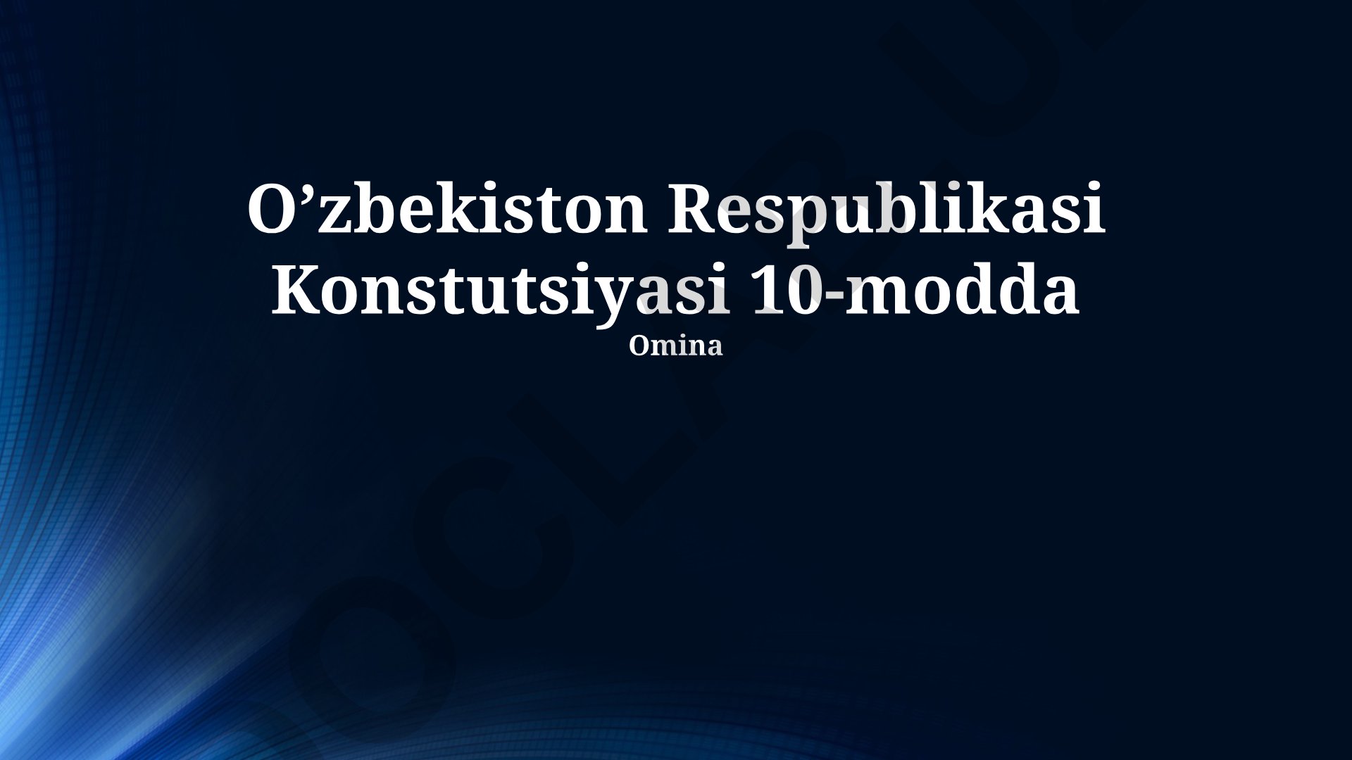 O'zbekiston Respublikasi Konstitutsiyasining 10-moddasi: Xususiy mulk huquqi va davlat himoyasi