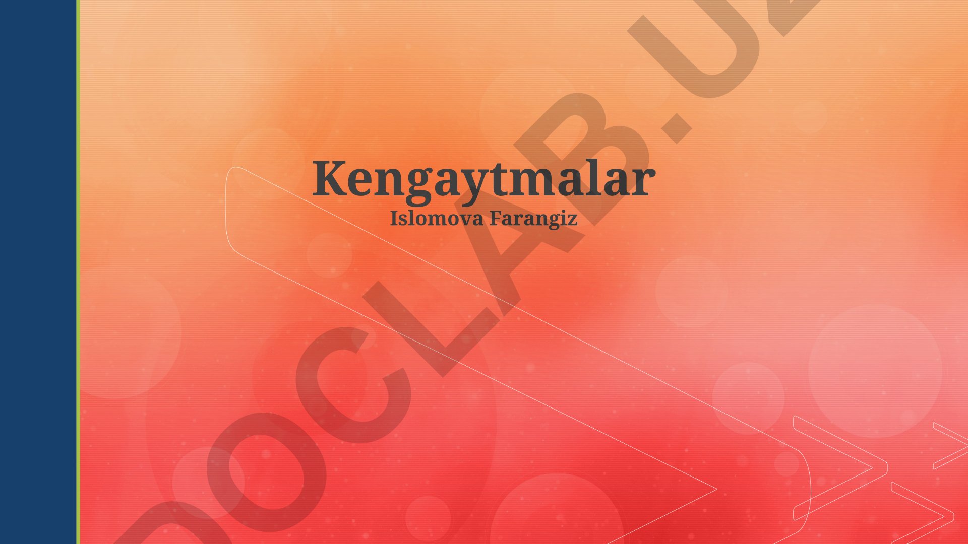 Kengaytmalarning mohiyati, turlari va qo'llash sohalari