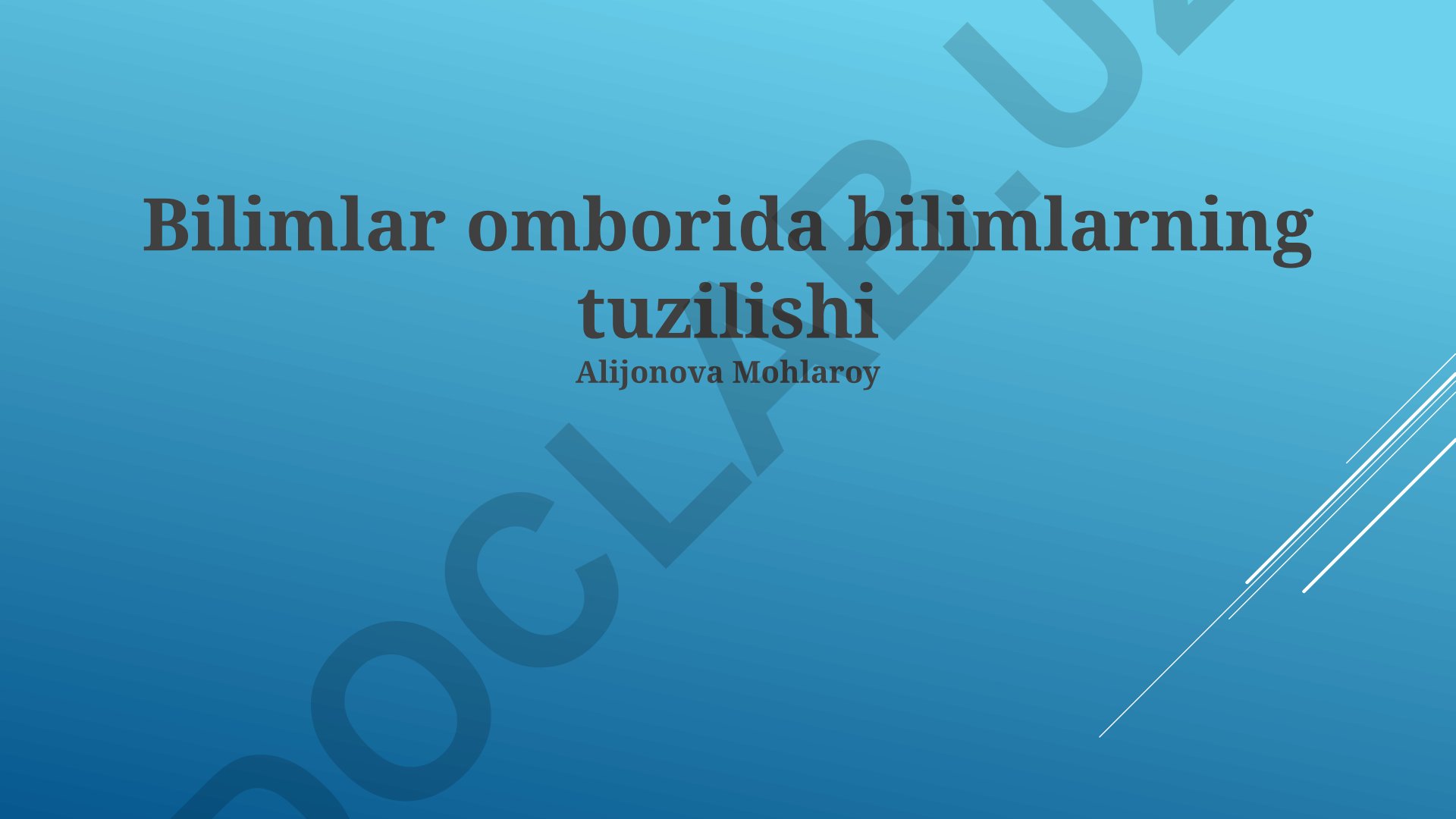 Bilimlar omborida bilimlarning tuzilishi
