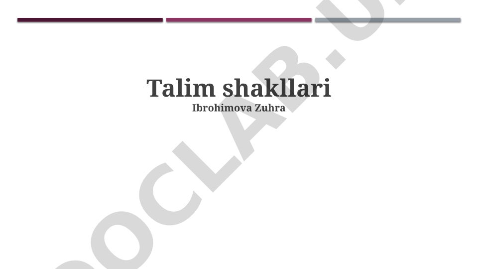 Talim shakllari va trening usullari