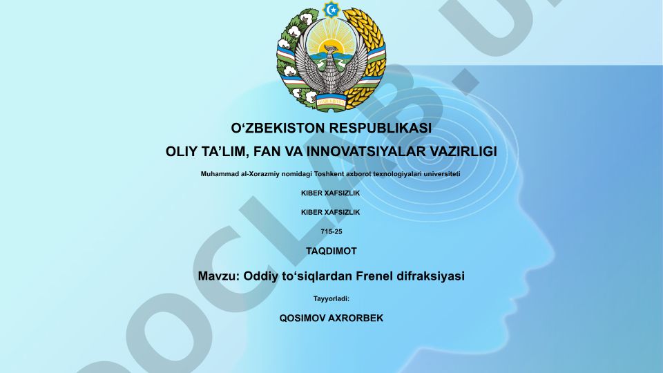 Oddiy to'siqlardan Frenel difraksiyasi