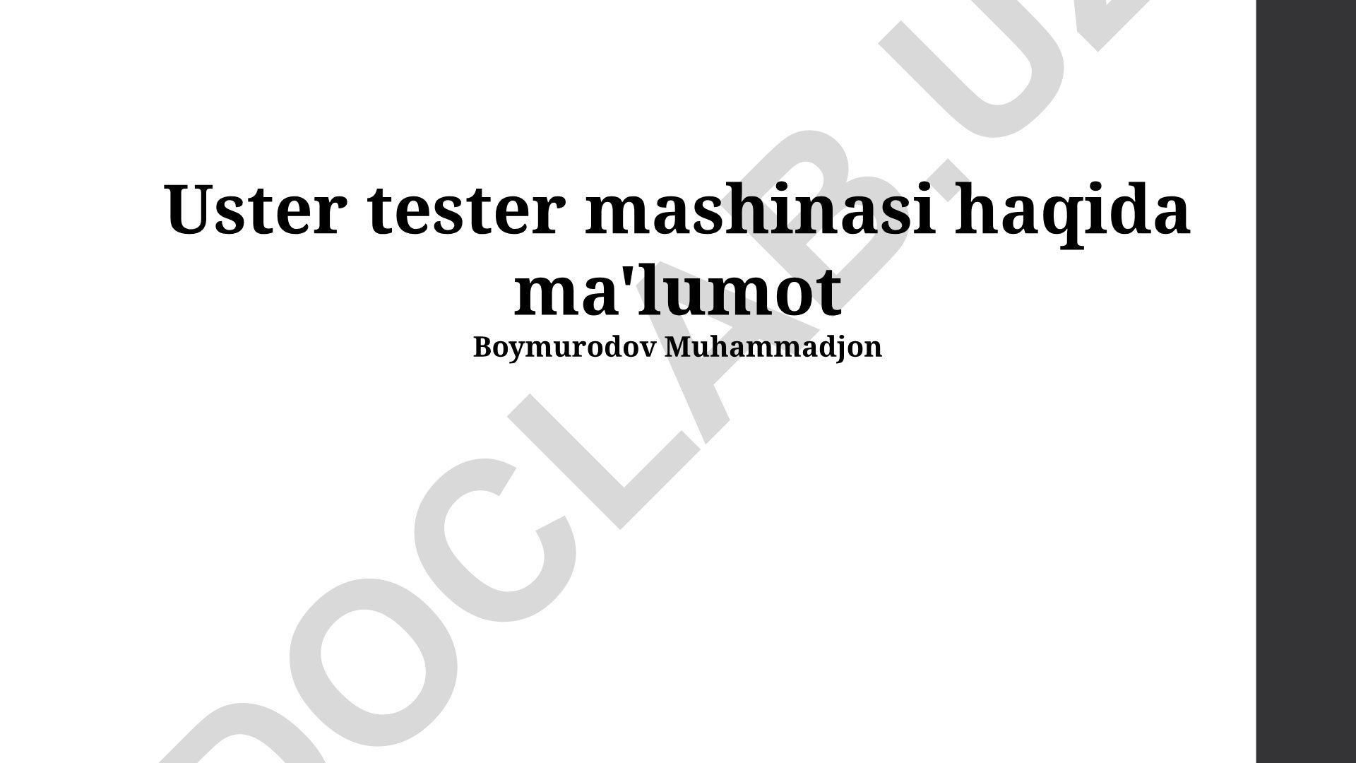 Uster sinov mashinalari turlari va imkoniyatlari