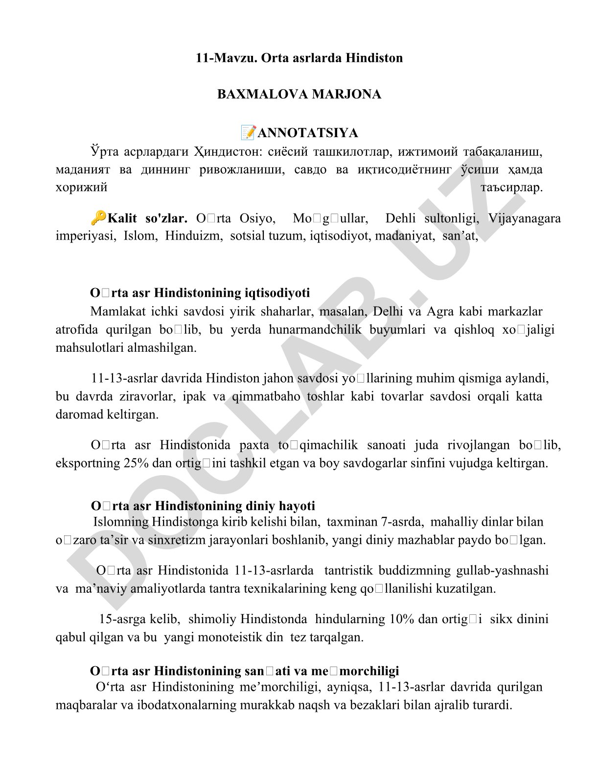 Orta asrlarda Hindiston