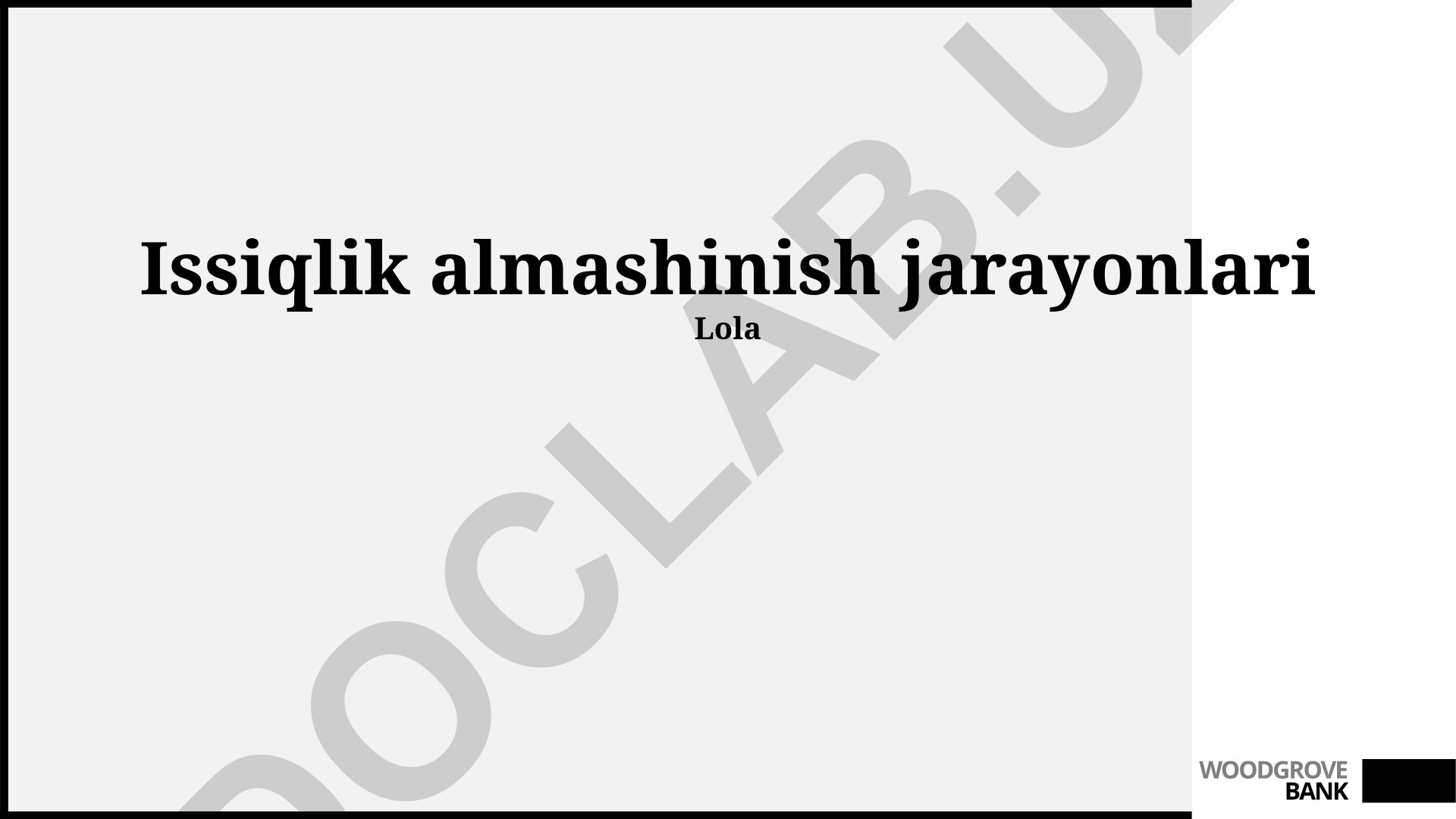 Issiqlik almashinish jarayonlari va samaradorligi