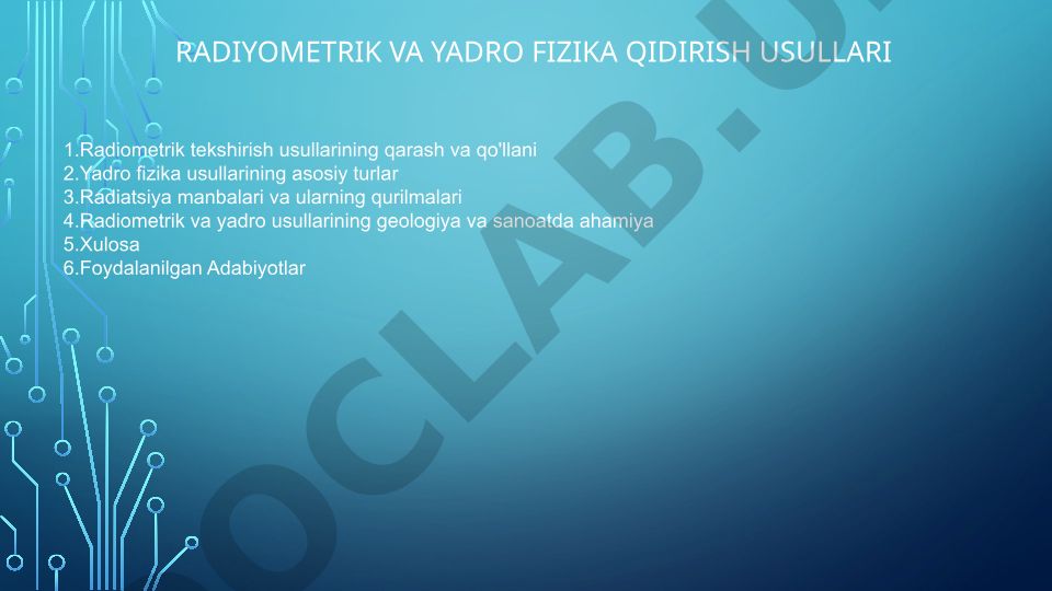 Radiyometrik va yadro fizika qidirish usullari