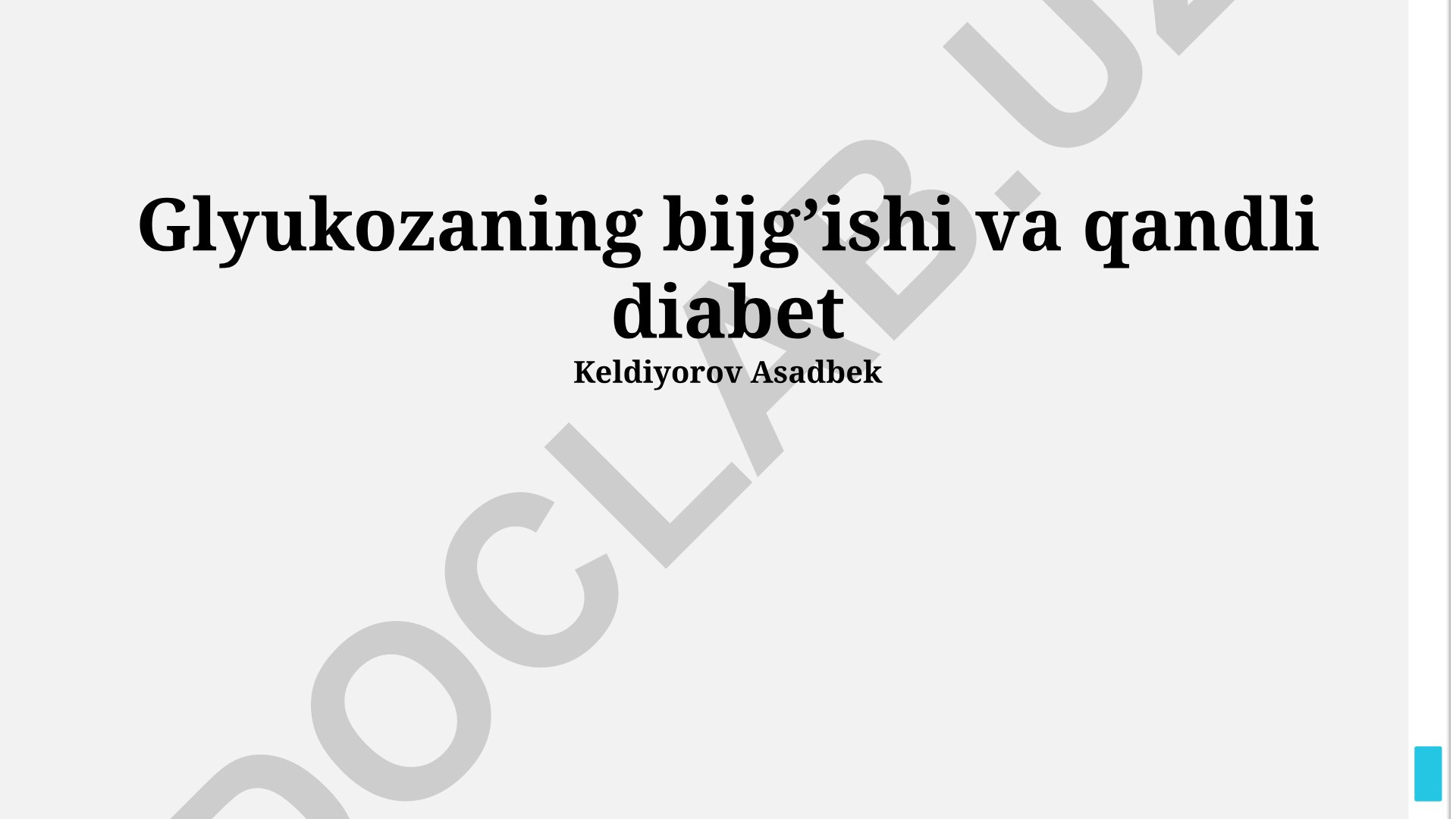 Glyukozaning bijg'ishi va qandli diabet