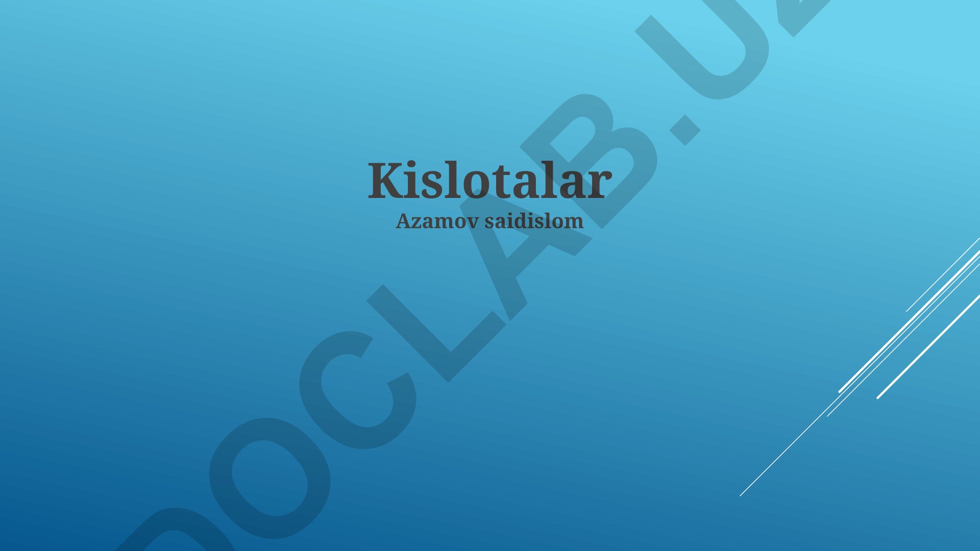 Kislotalarning qo'llanilishi, ta'rifi va turlari