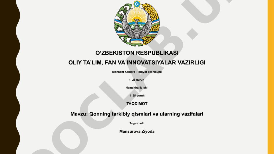 Qonning tarkibiy qismlari va ularning vazifalari