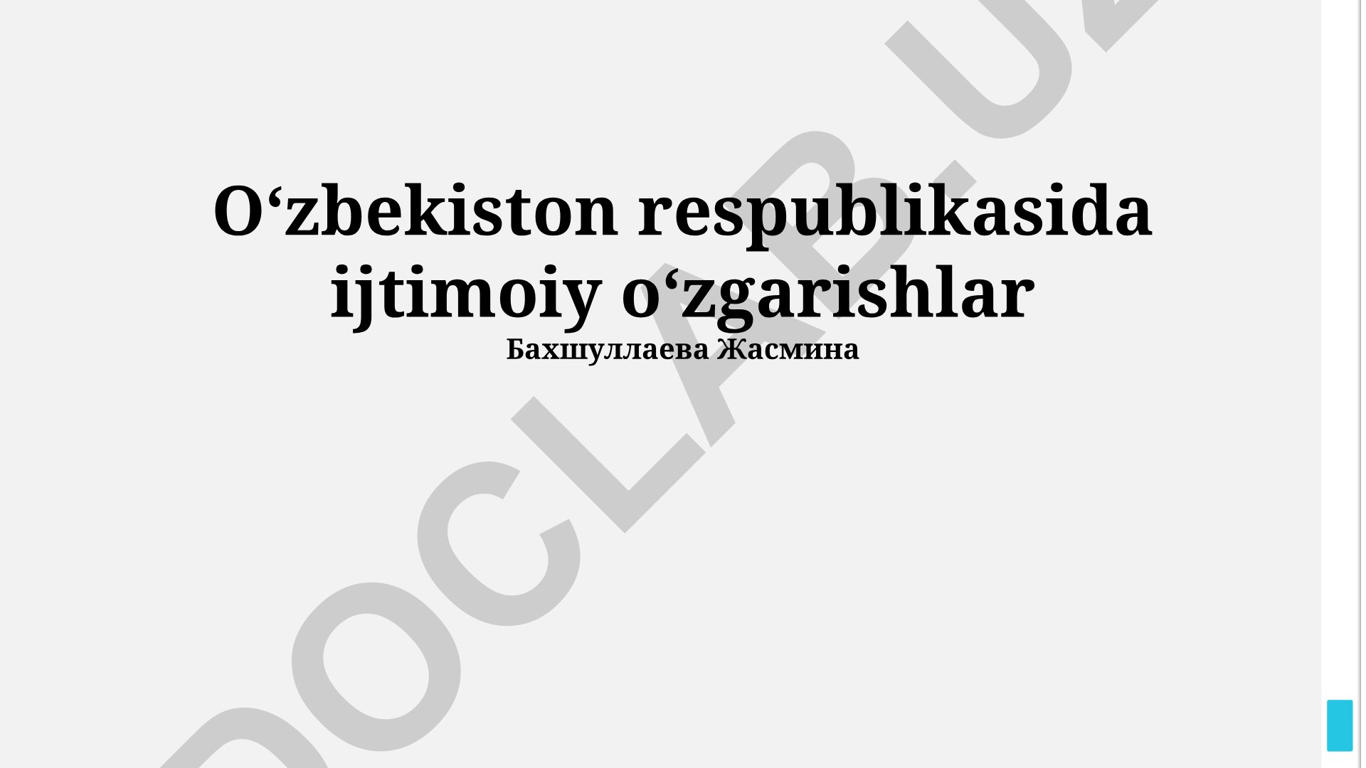 O‘zbekistonda ijtimoiy o‘zgarishlar va yoshlar roli