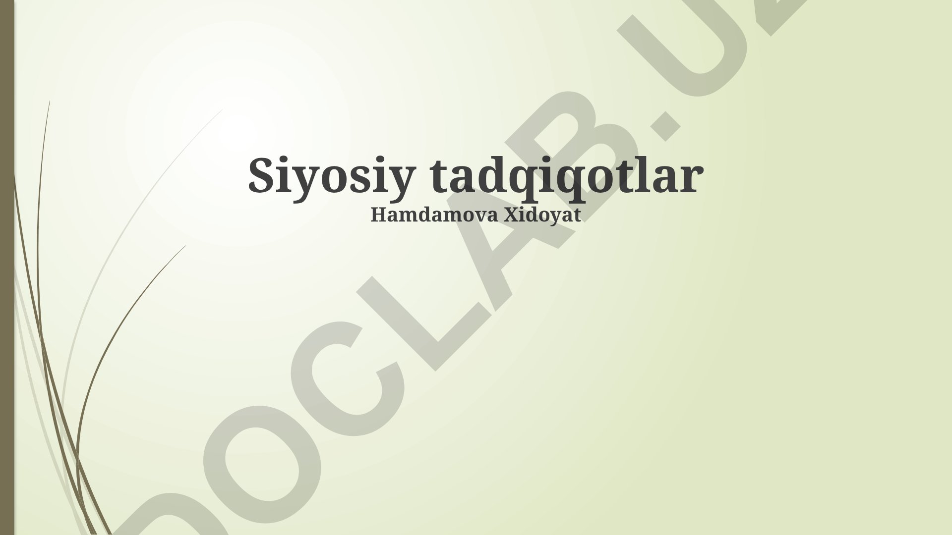Siyosiy tadqiqotlar natijalari va usullari