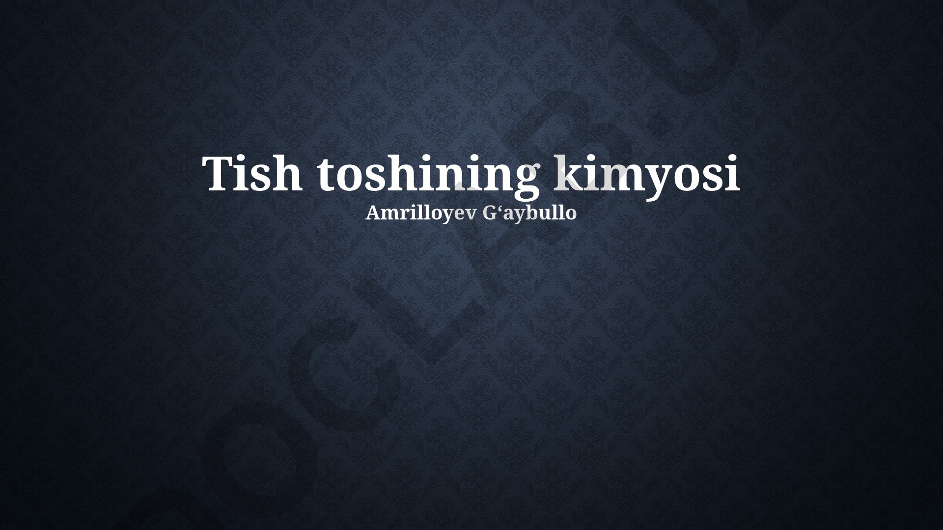 Tish toshining kimyosi