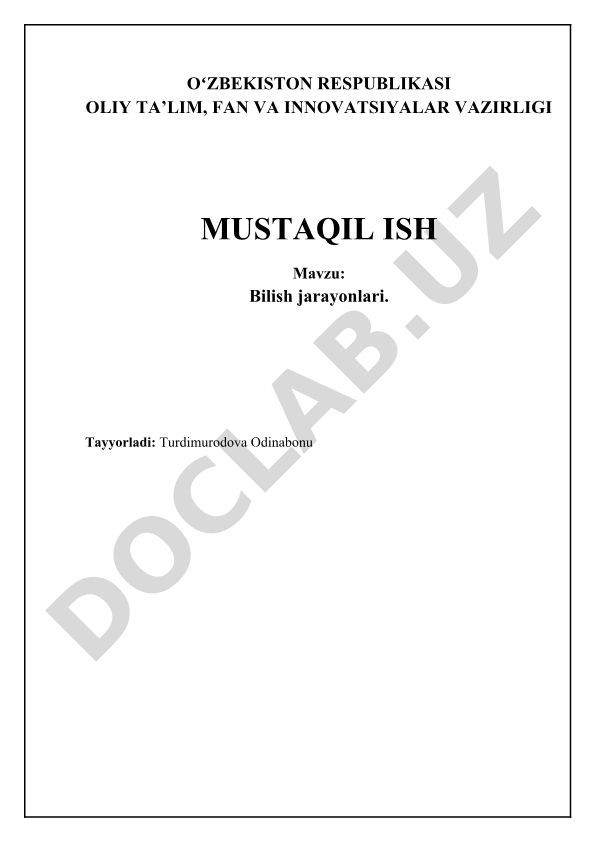 Bilish jarayonlari
