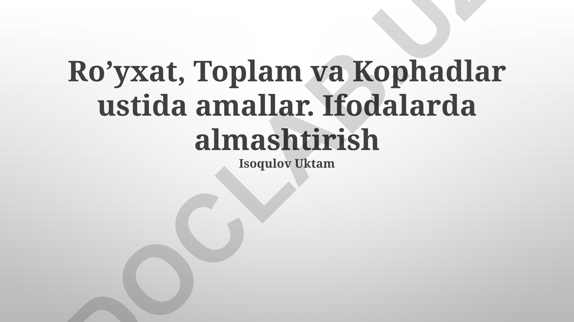 Ro'yxatlar, yig'indilar va ko'phadlar ustida amallar