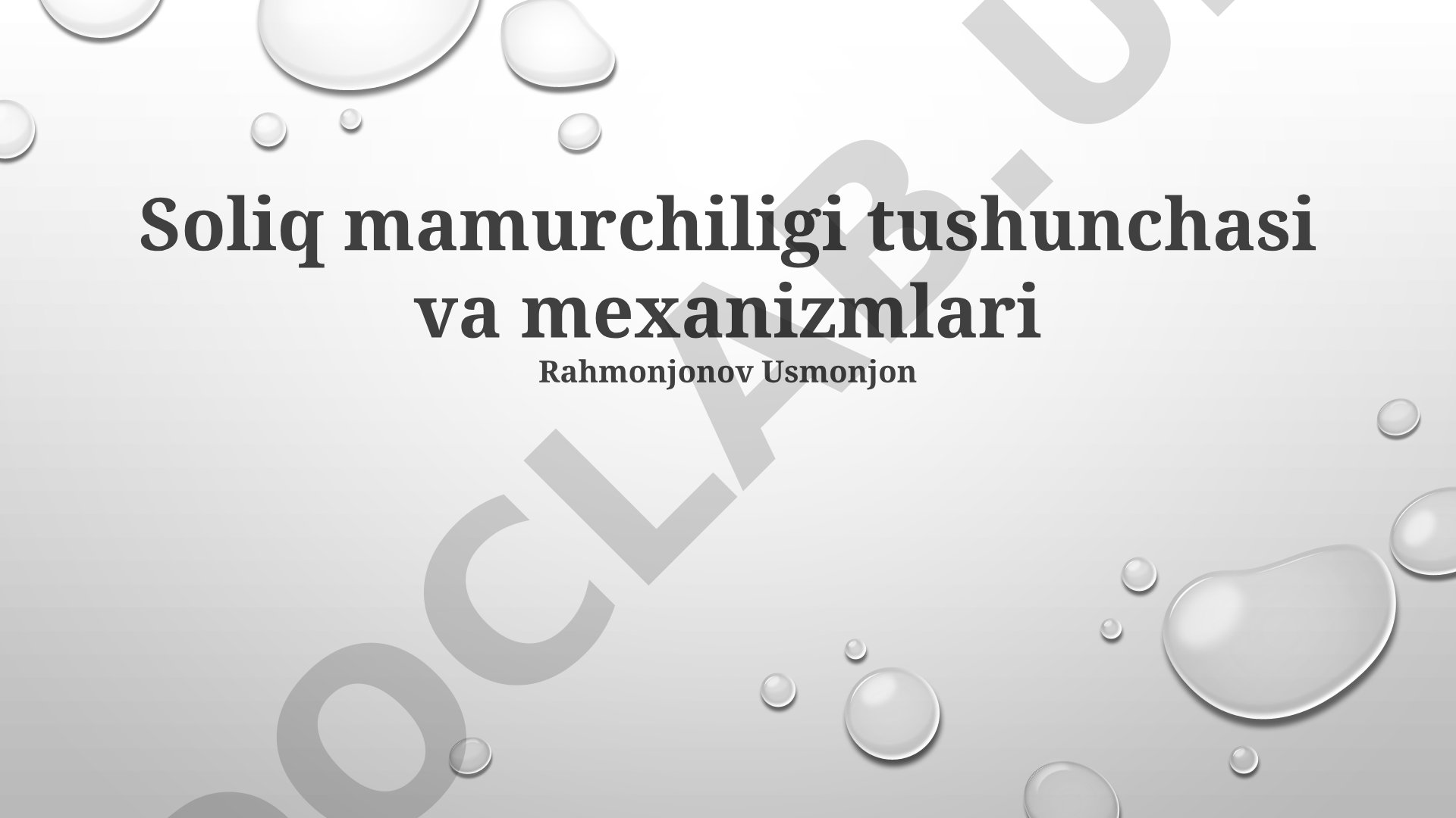 Soliq ma'muriyatchiligi tushunchasi va mexanizmlari