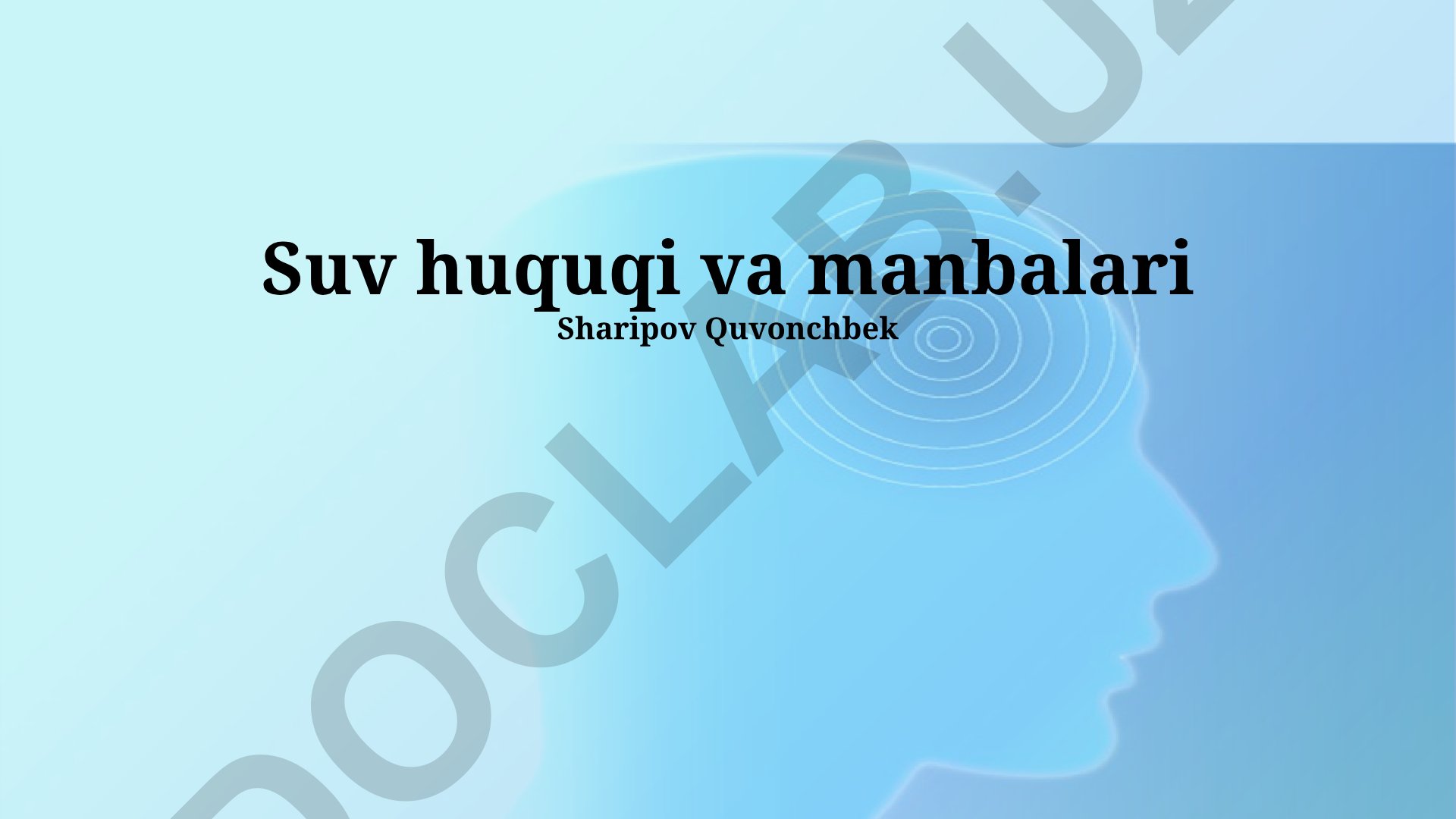Suv huquqi va manbalari