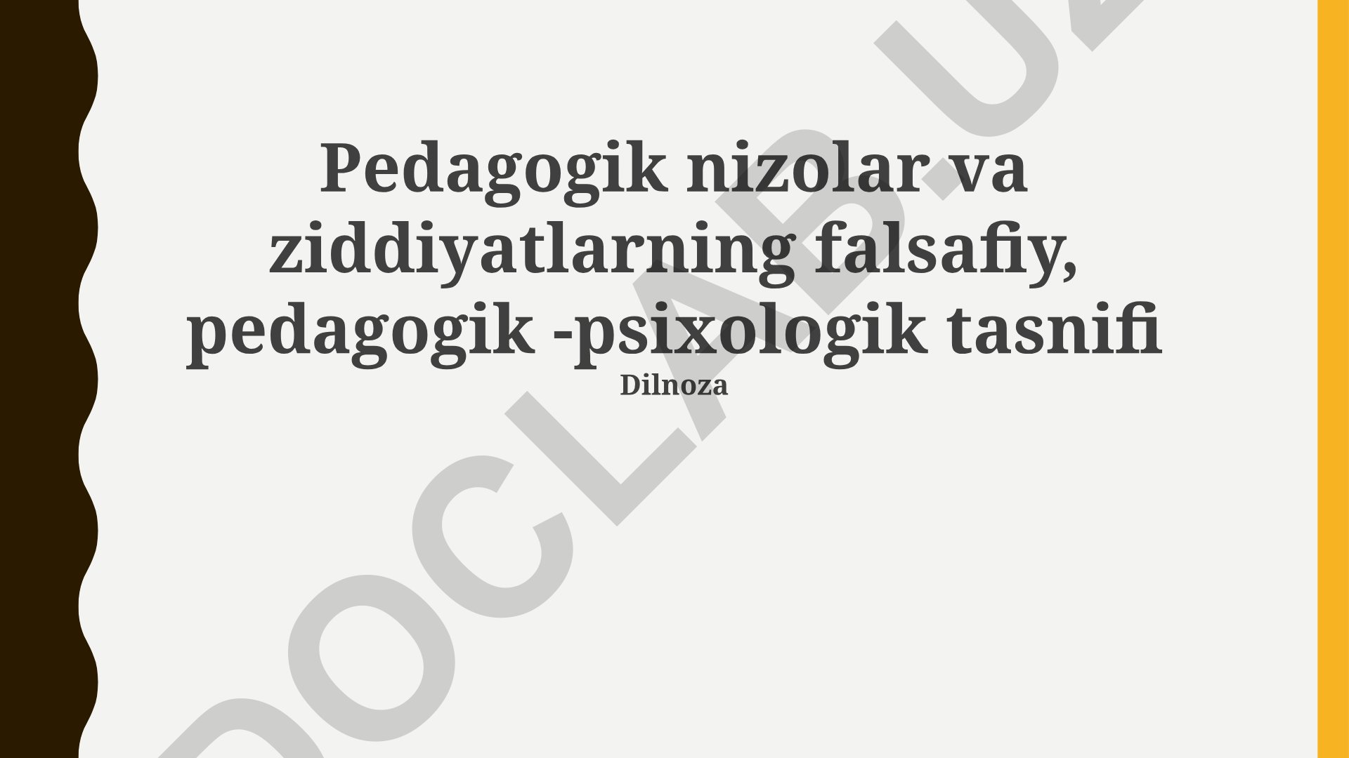 Pedagogik nizolar va ziddiyatlarning falsafiy, pedagogik-psixologik tasnifi