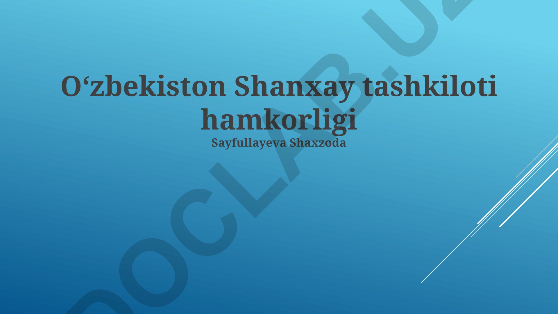 Oʻzbekistonning SHHTdagi roli va kelajakdagi istiqbollari