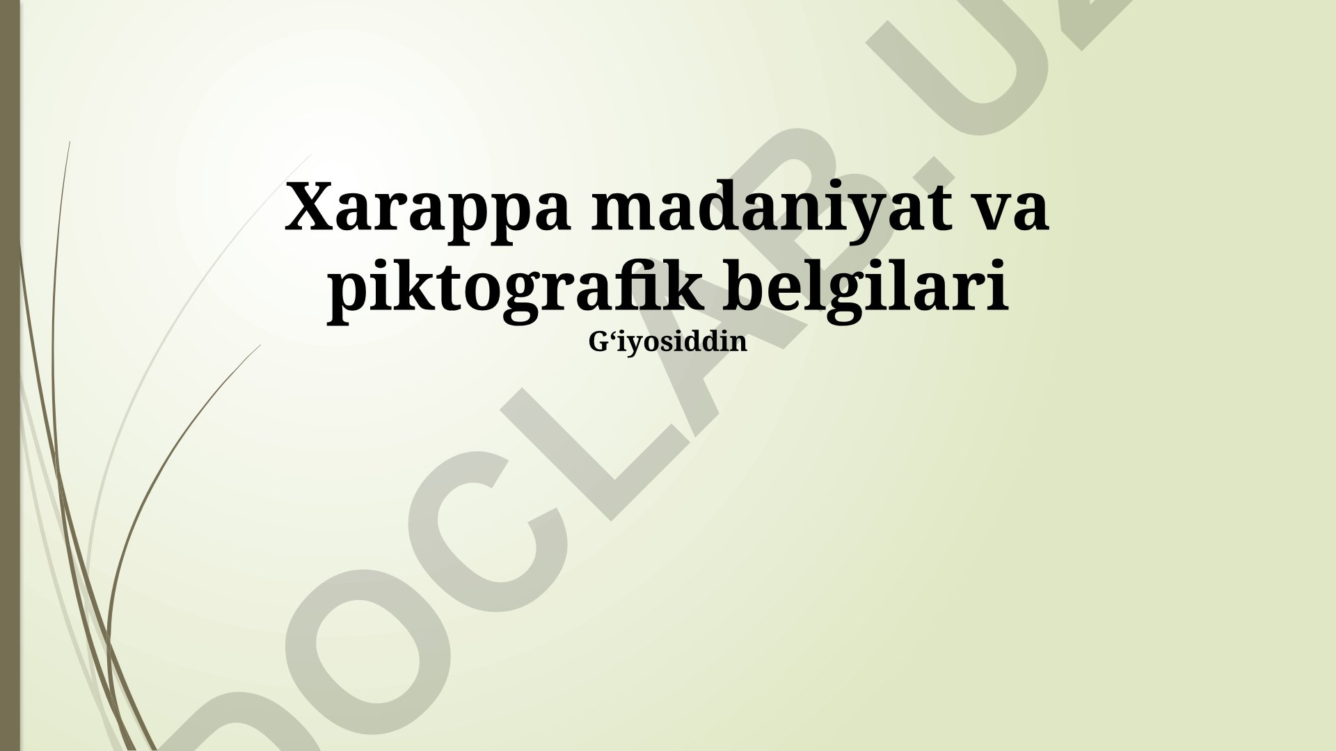 Xarappa madaniyati piktografik belgilari va yozuv tizimi