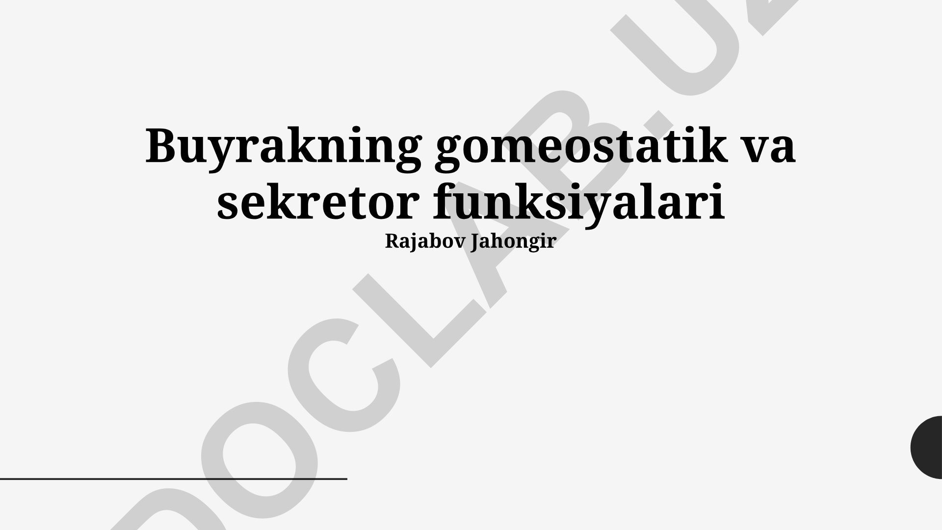 Buyrakning gomeostatik va sekretor funksiyalari