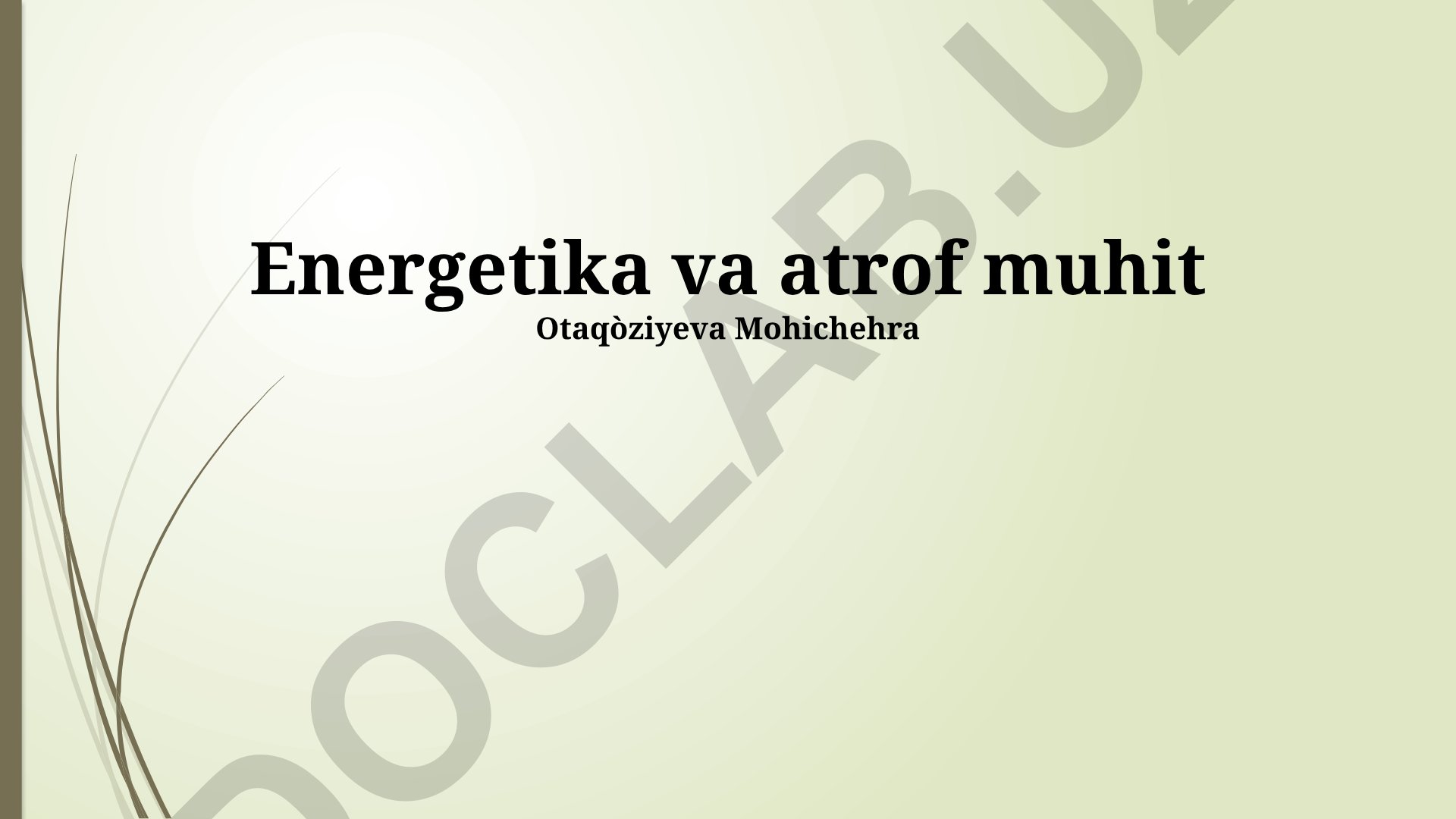Energetika va atrof muhit