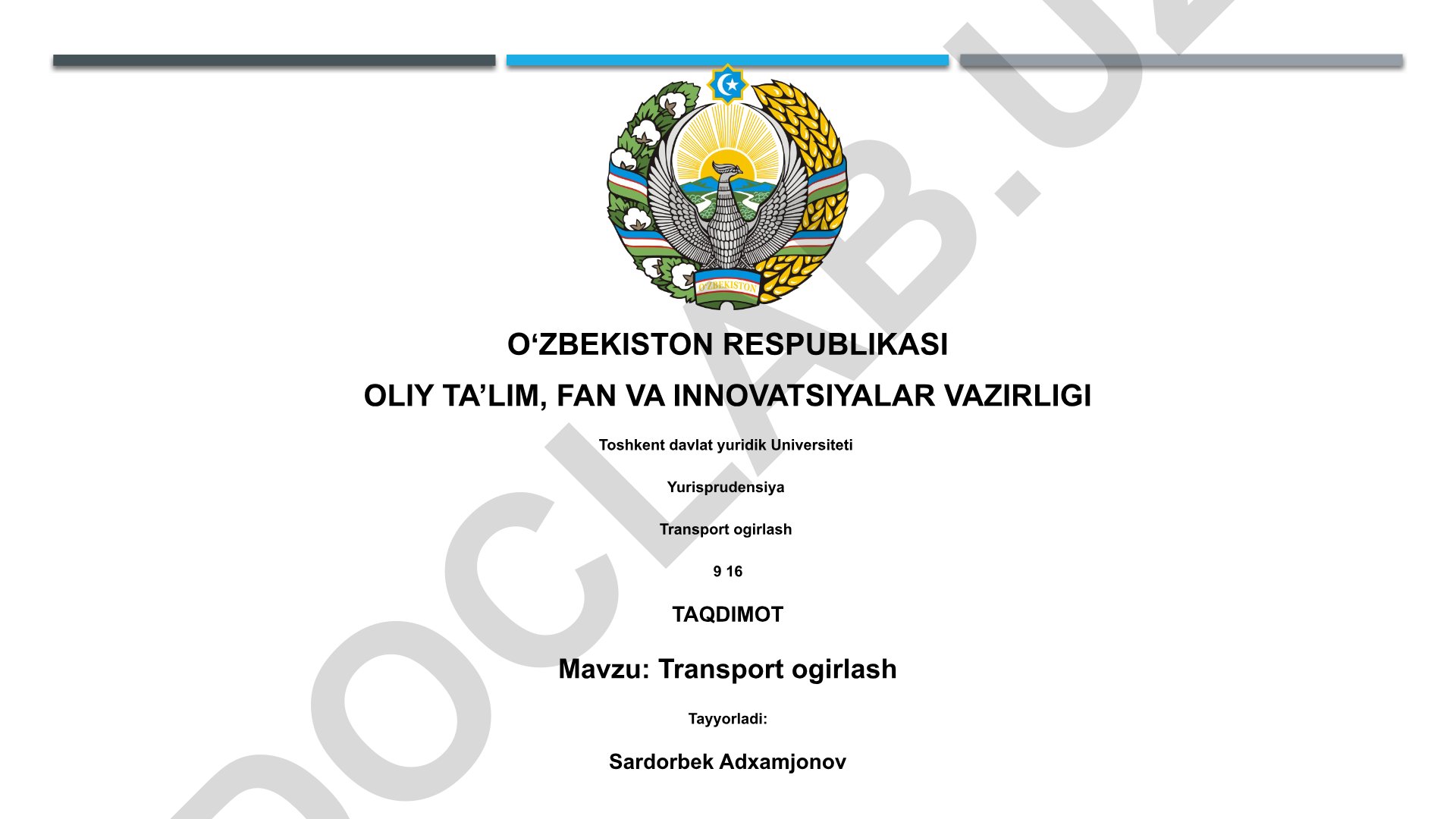 Transport ogirlash
