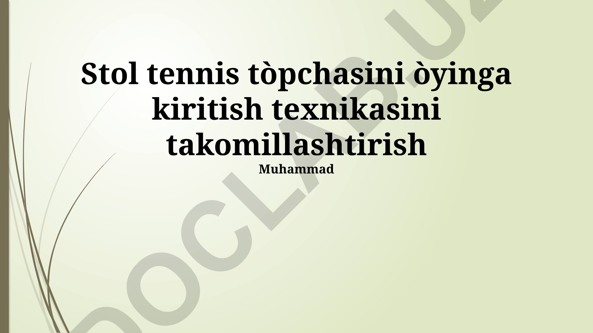Stol tennis servis texnikasini takomillashtirish