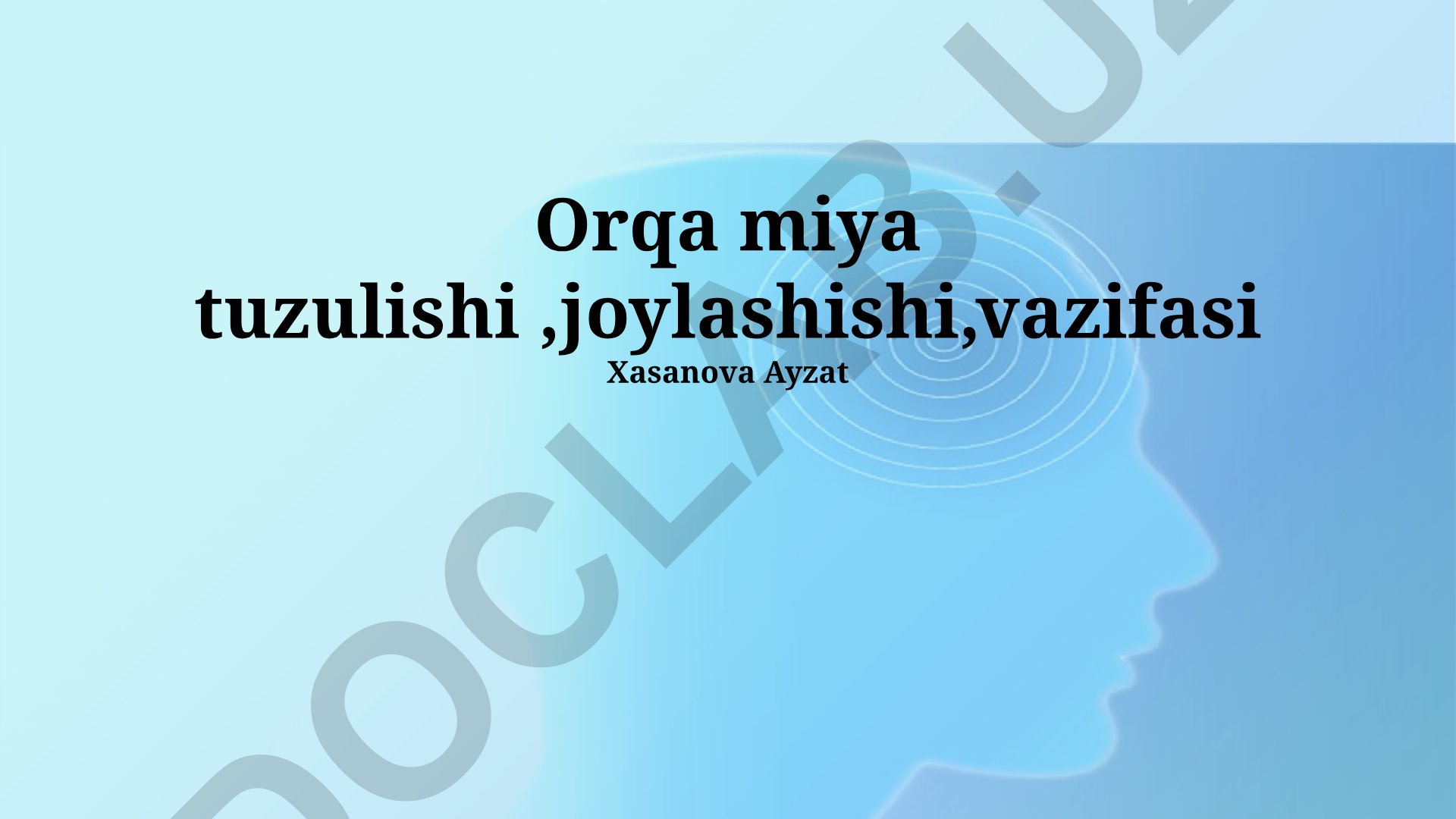 Orqa miya tuzulishi, joylashishi va vazifasi
