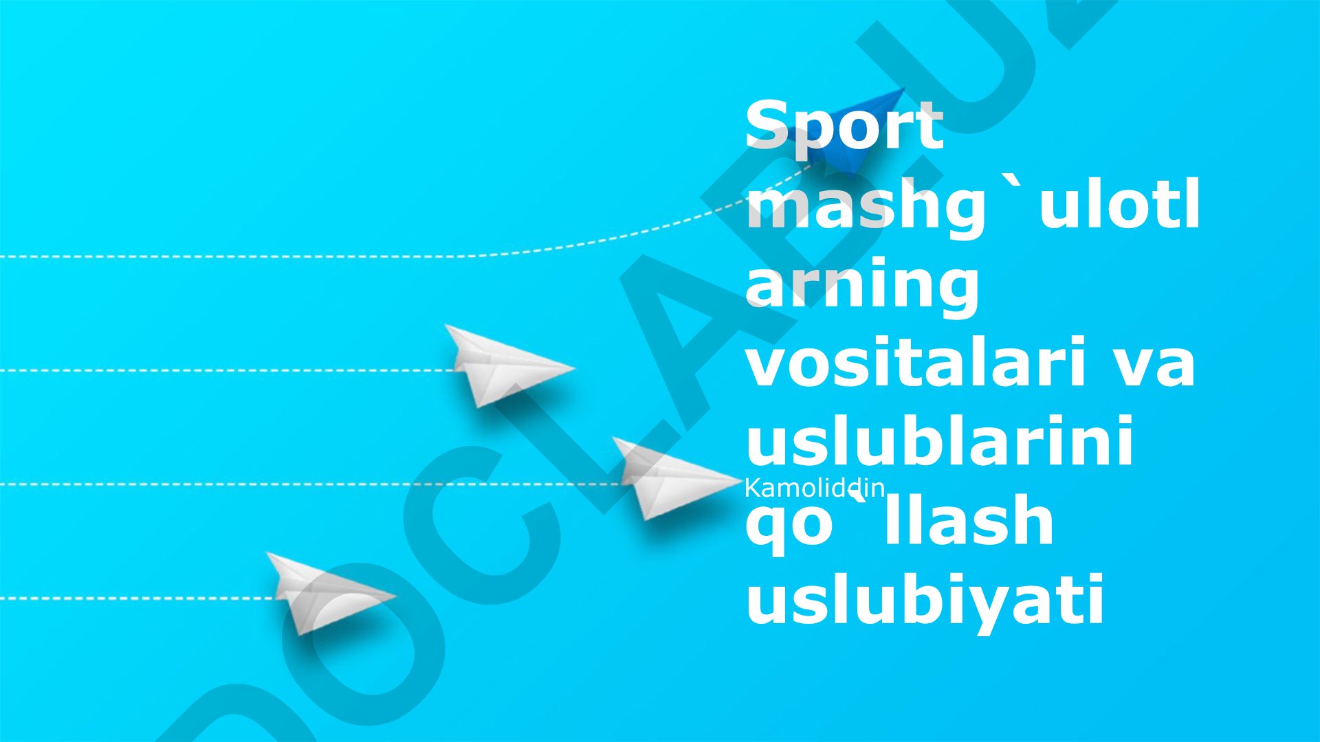 Sport mashg'ulotlarining vositalari va usullarini qo'llash metodologiyasi