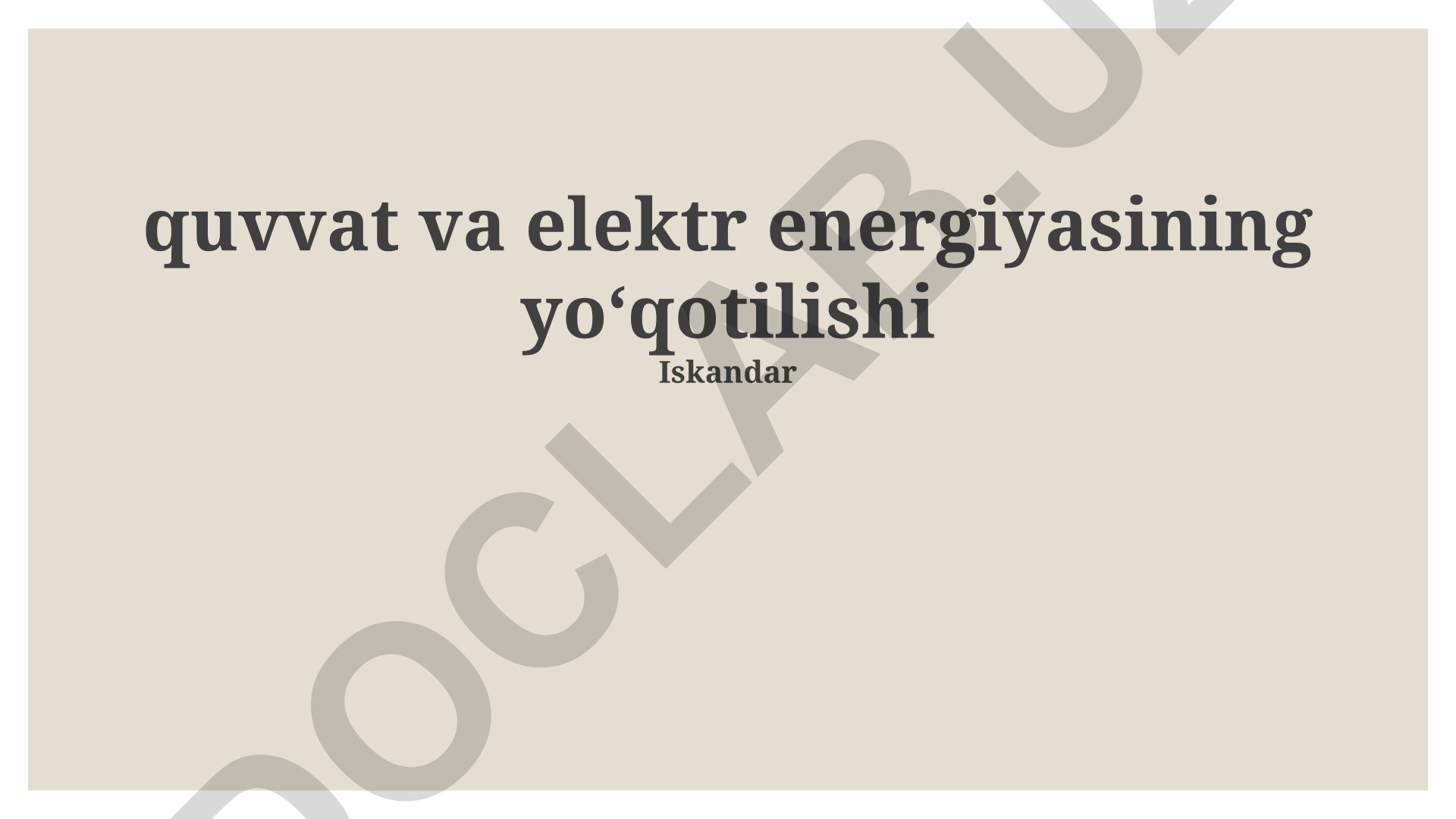 Elektr energiyasi yo'qotilishlari va ularni kamaytirish yo'llari