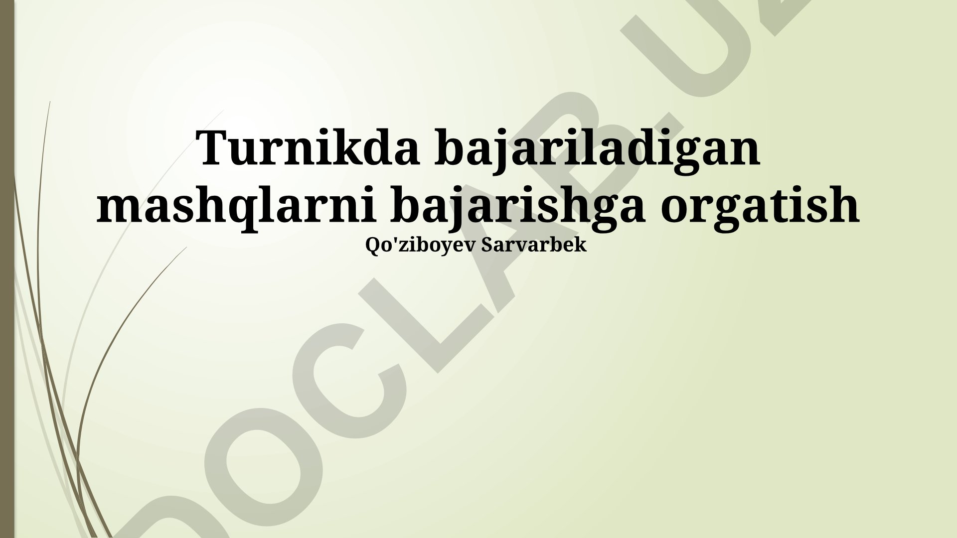 Turnikda bajariladigan mashqlarni bajarishga o'rgatish