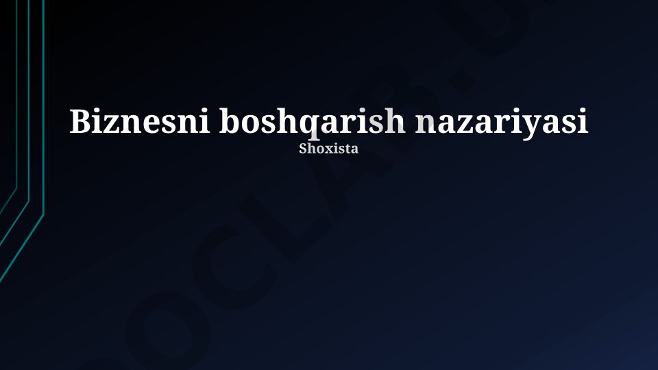 Biznesni boshqarish nazariyasi