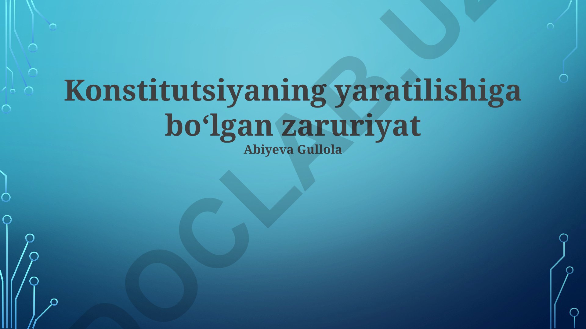 Amerika Qo'shma Shtatlari Konstitutsiyasining yaratilish zaruriyati