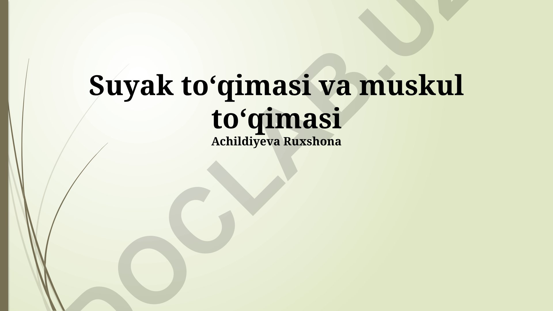 Suyak va mushak to'qimalarining tuzilishi va o'zaro ta'siri