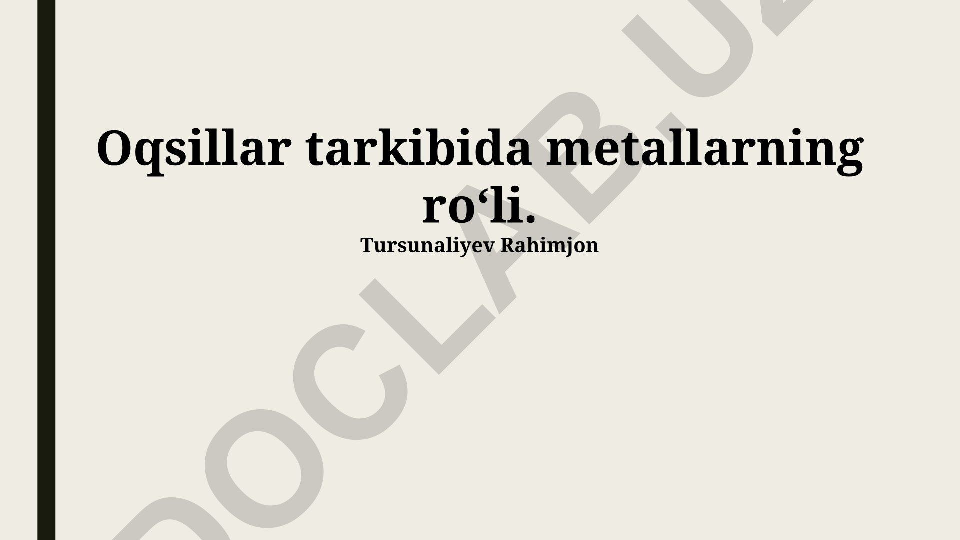 Oqsillar tarkibida metallarning roʻli