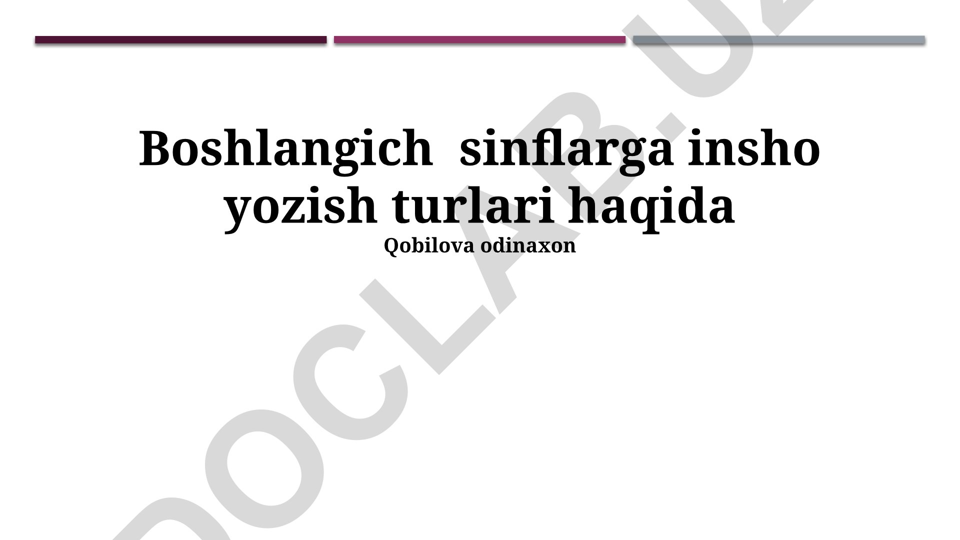 Boshlang'ich sinflarga insho yozish turlari
