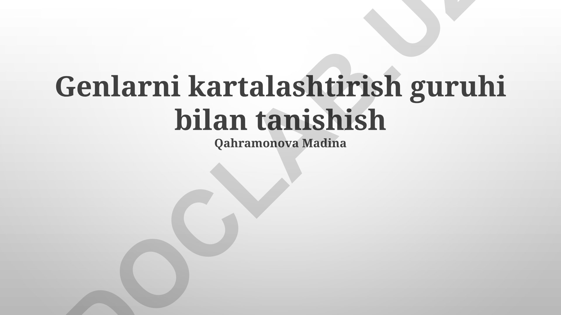 Genlarni kartalashtirish guruhi bilan tanishish