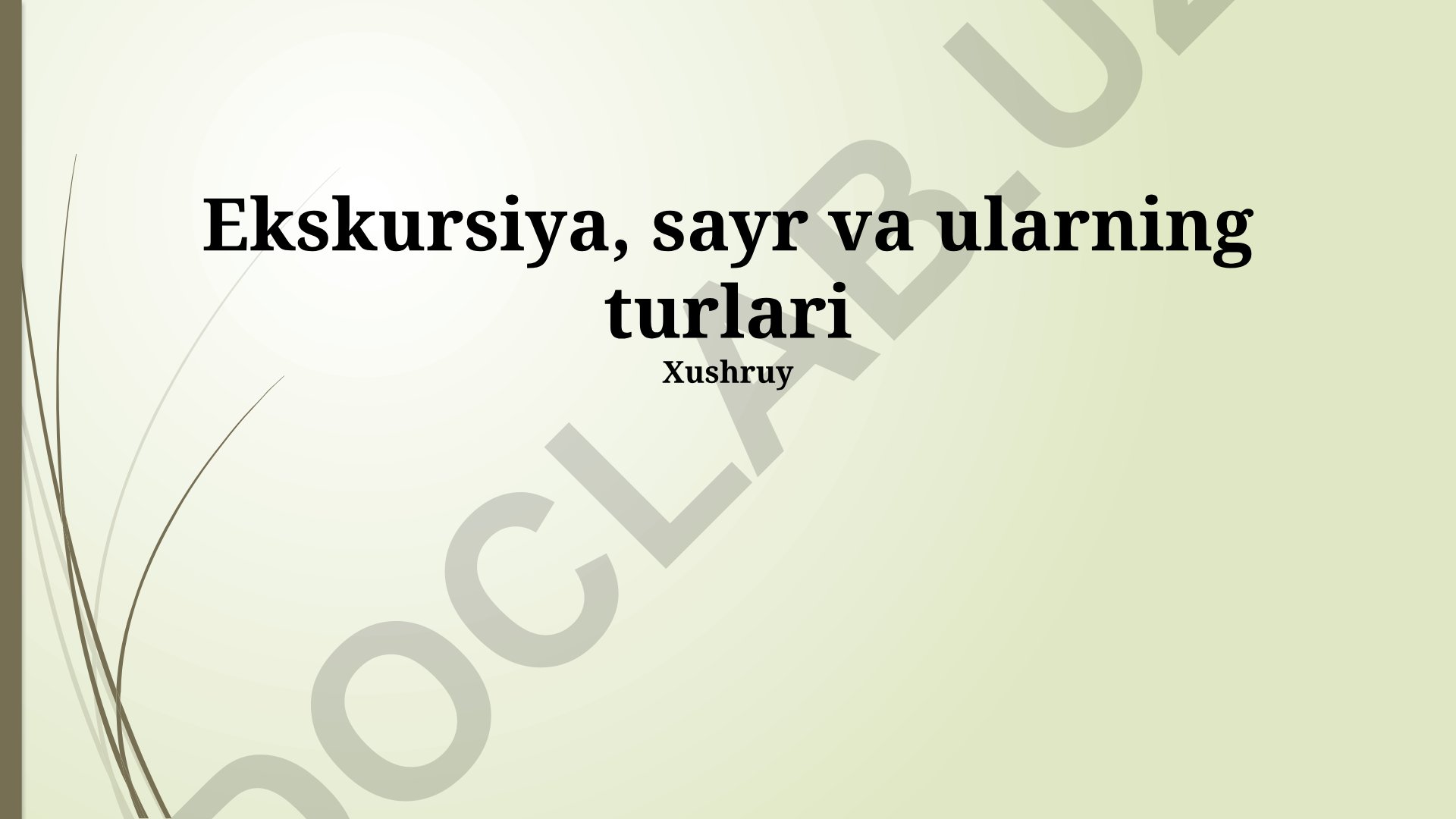 Ekskursiya, sayr va ularning turlari