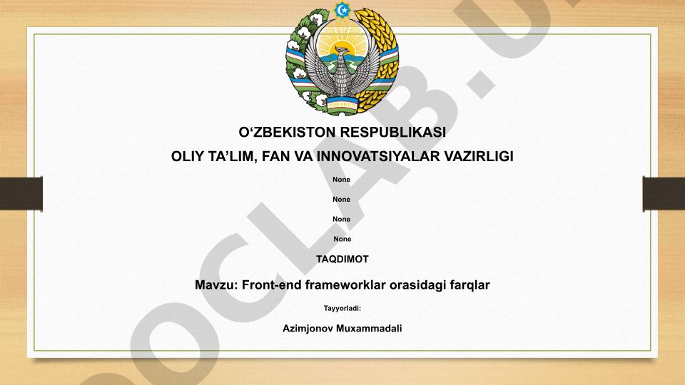 Front-end frameworklar orasidagi farqlar