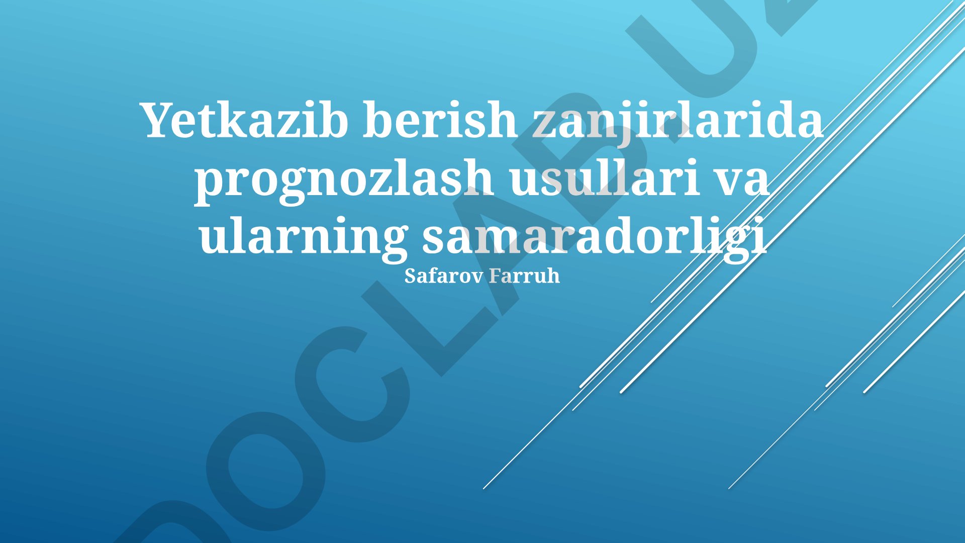 Yetkazib berish zanjirlarida prognozlash usullari va ularning samaradorligi