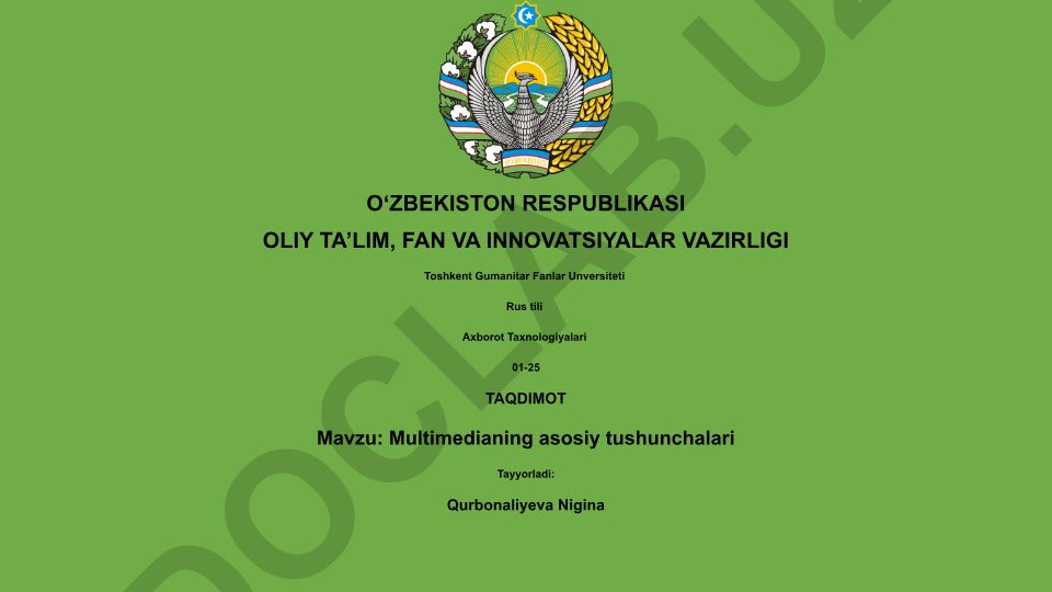 Multimedianing asosiy tushunchalari
