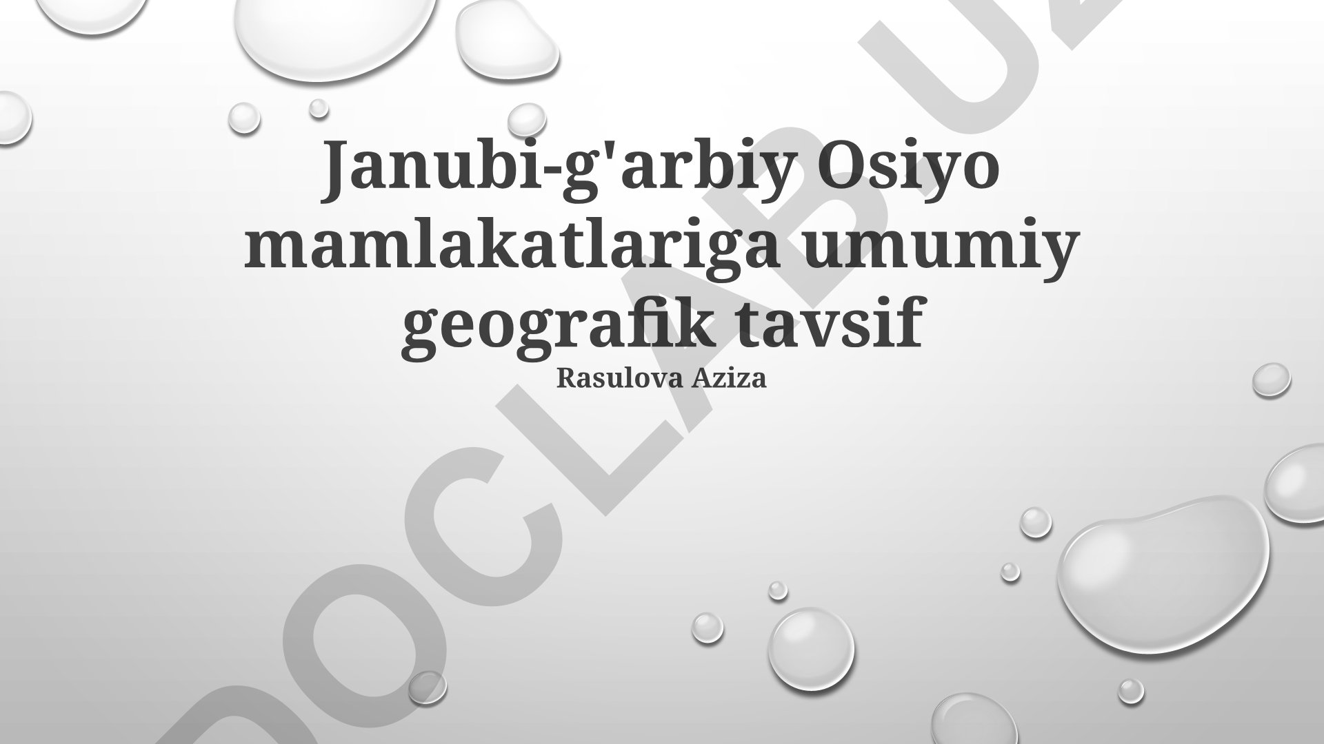Janubi-g'arbiy Osiyo mamlakatlarining geografik xususiyatlari