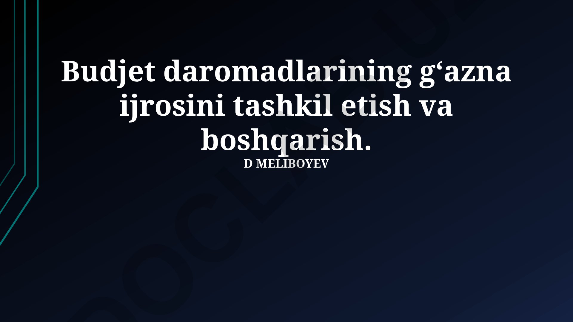 Budjet daromadlarining g‘azna ijrosini tashkil etish va boshqarish