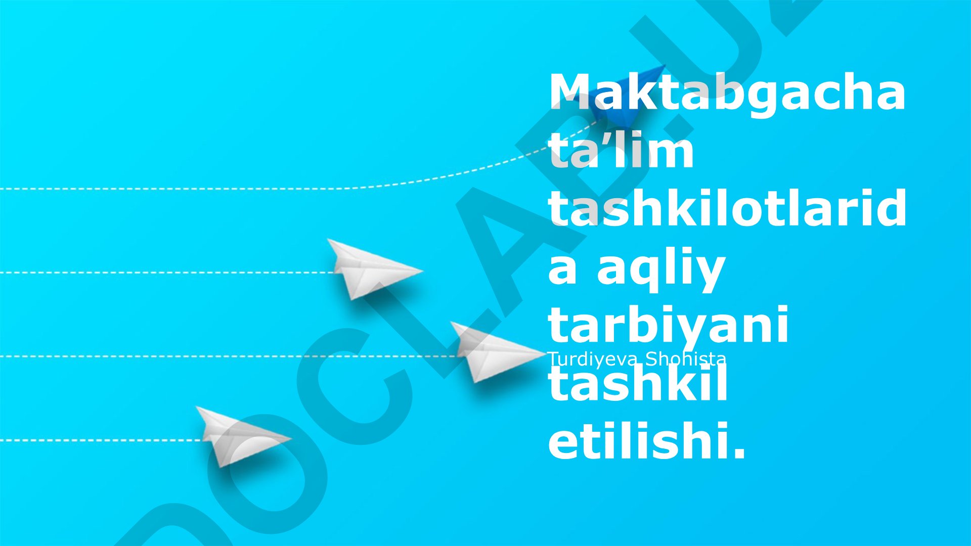 Maktabgacha ta'lim tashkilotlarida aqliy tarbiyani tashkil etilishi