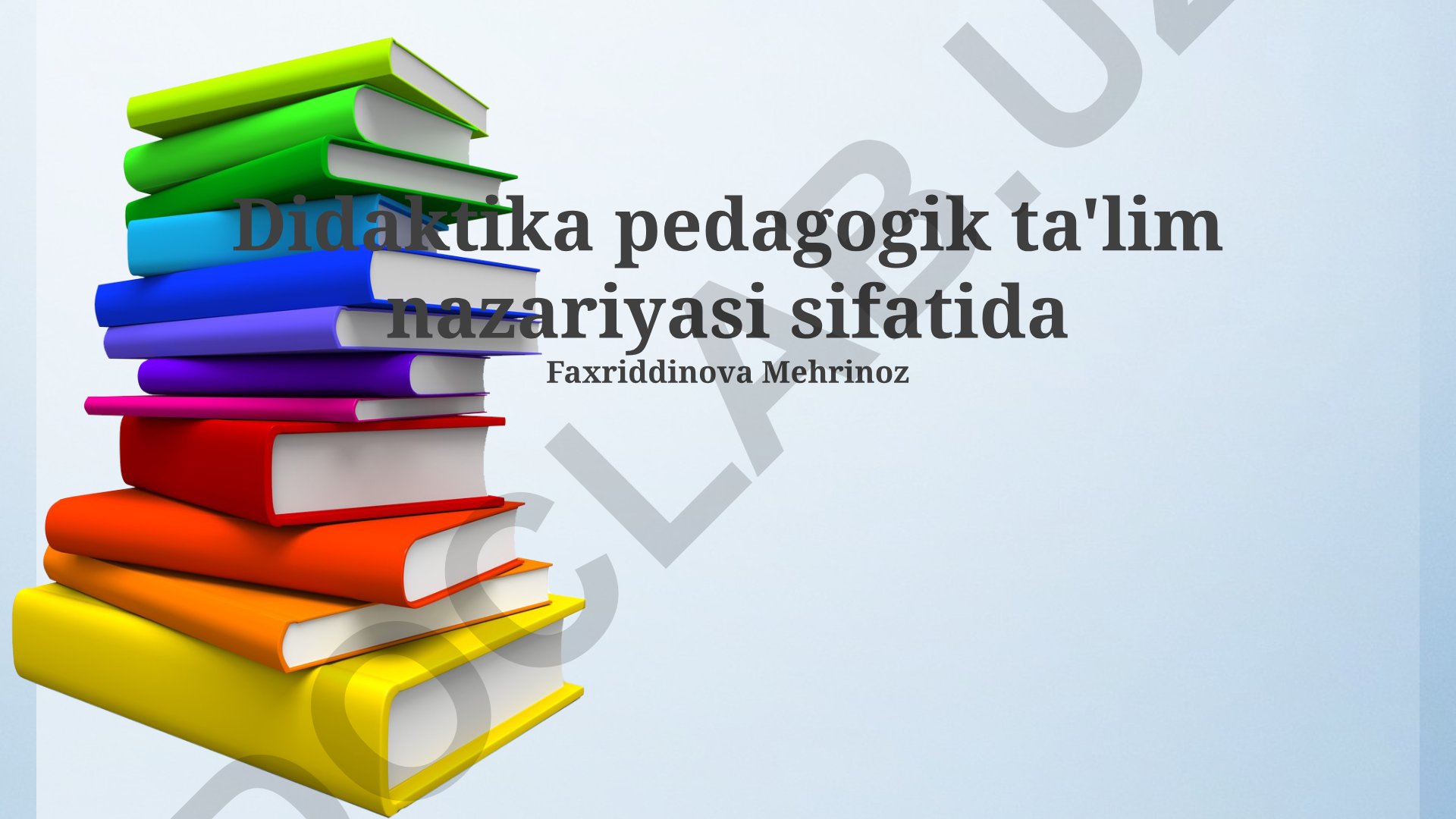 Didaktika: Pedagogik ta'lim nazariyasi va uning asosiy tushunchalari